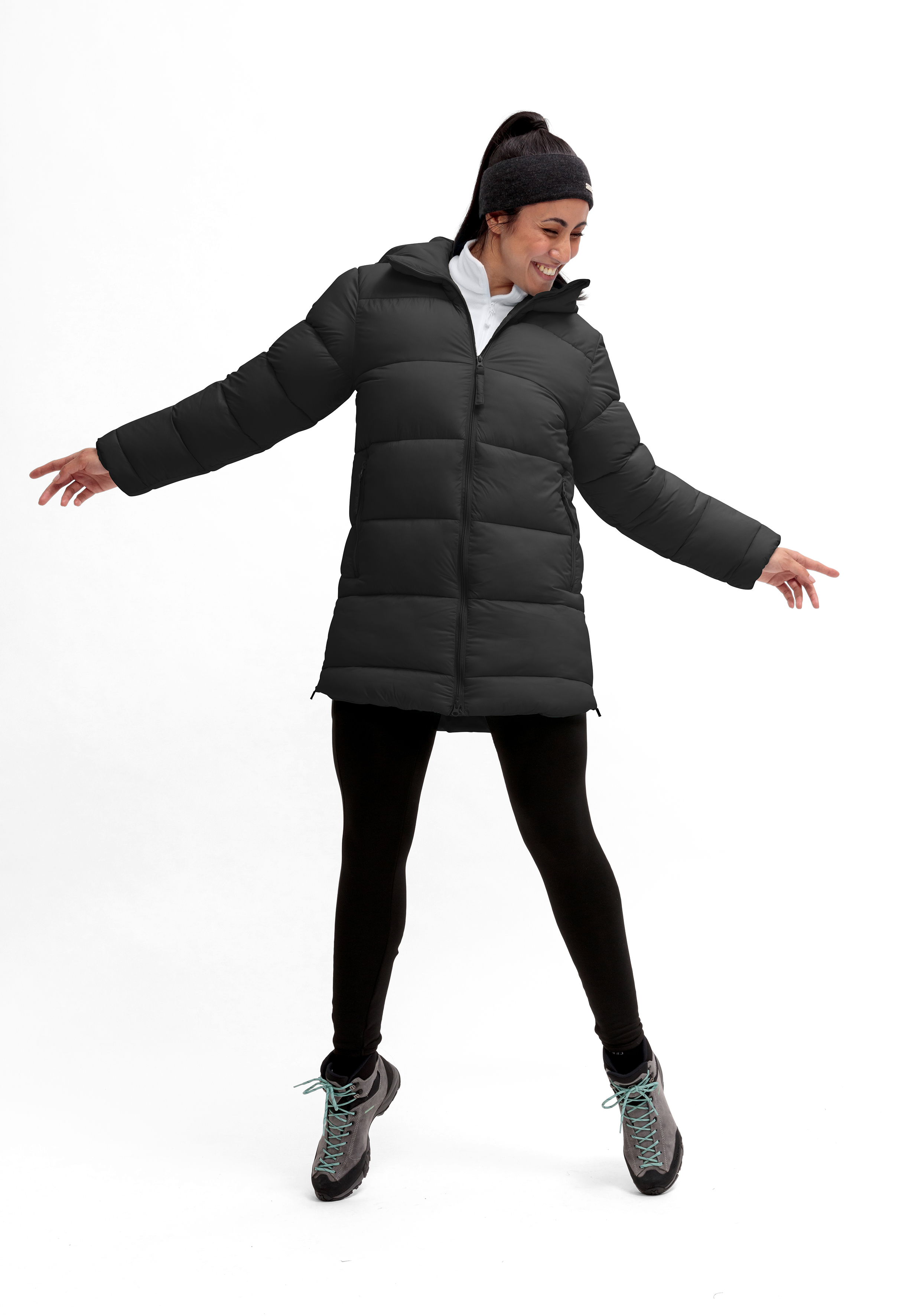 Heatcore Coat W Mantel, Langarm, Person, Jacke, Schuh, Daunenjacke, Winterjacke, Praktisch, Hoodie, Schwarz