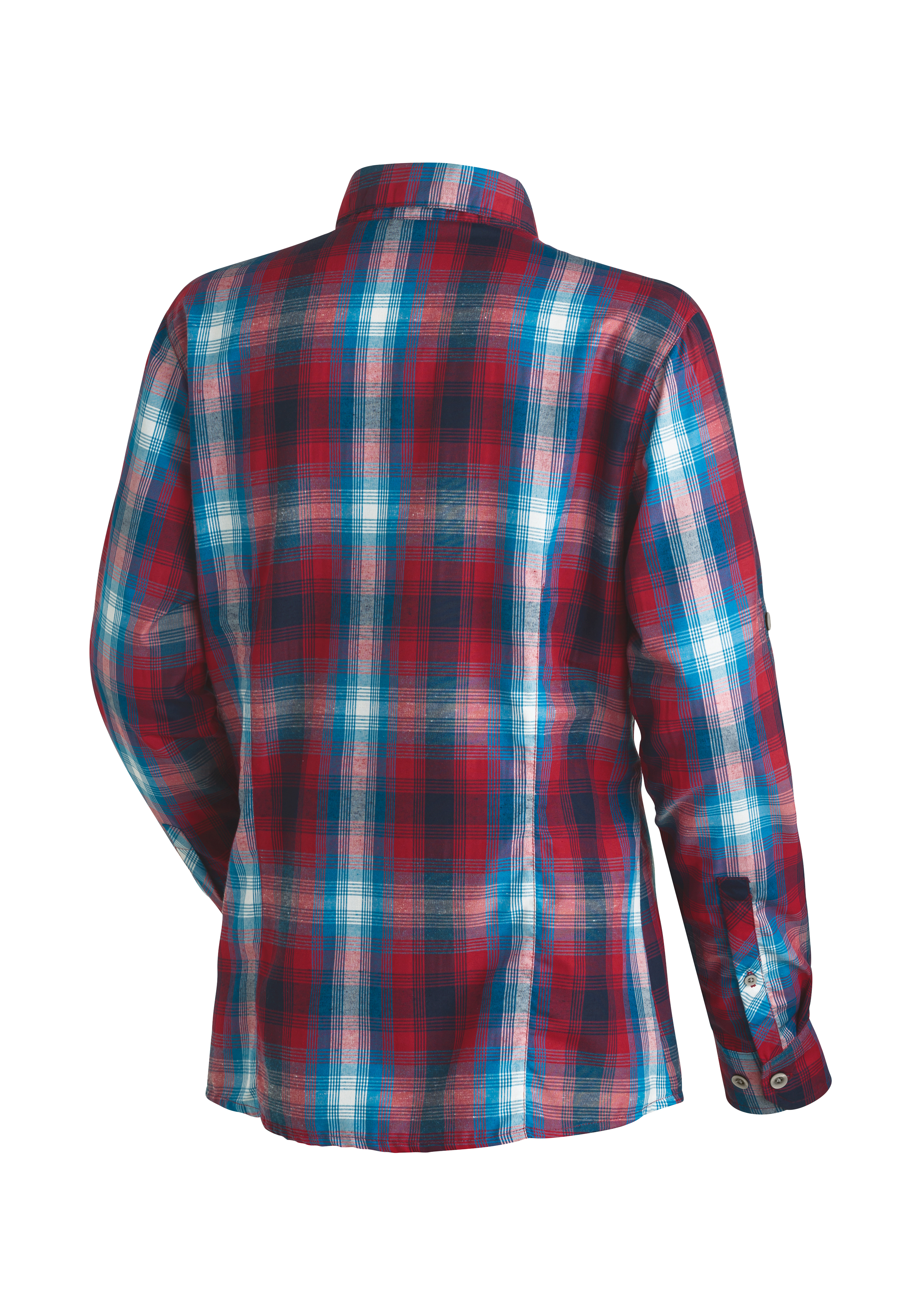 Flanellhemd, Plattformhemd, Checks Muster, Langarm, Rot-Blau