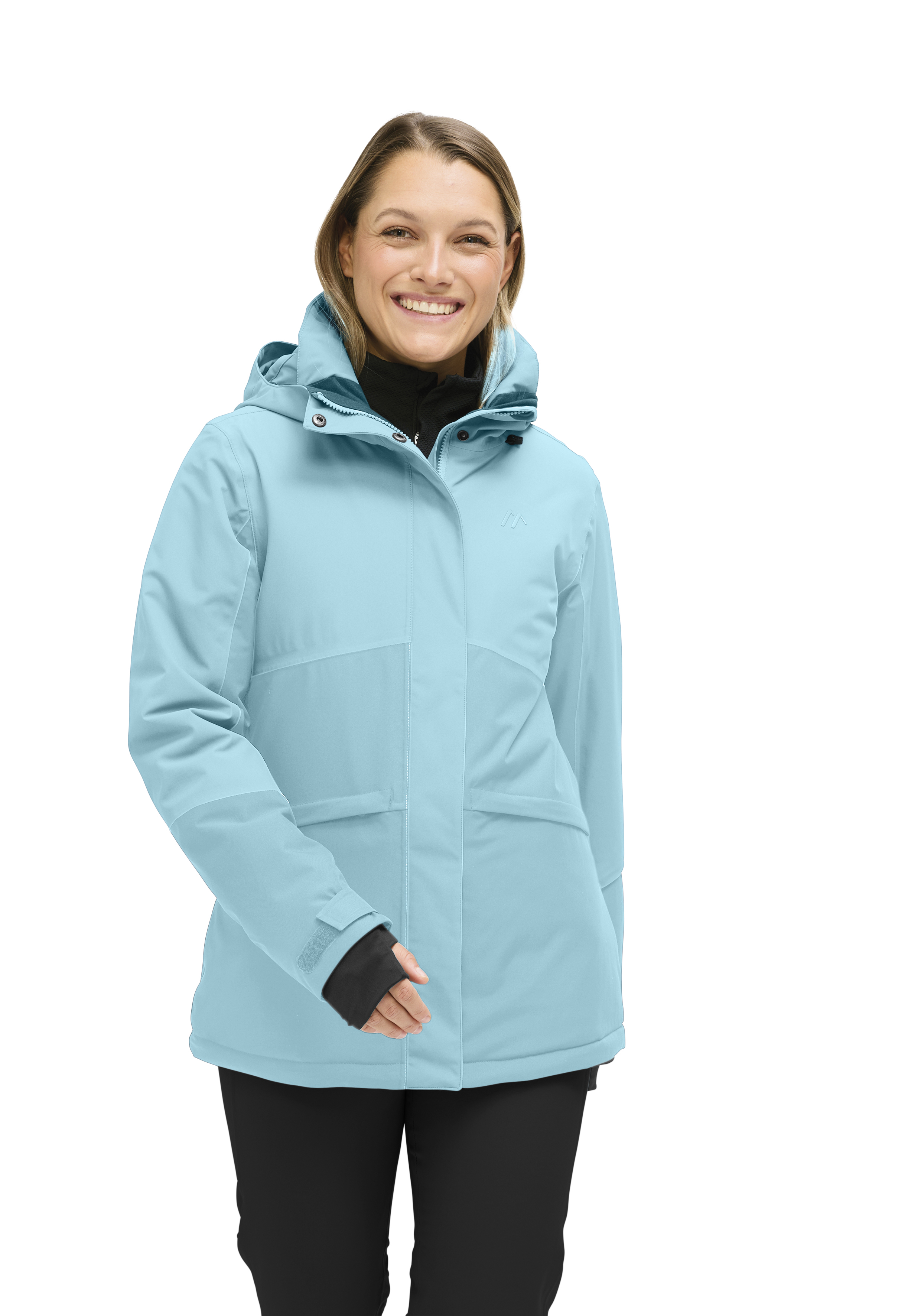 Poiana Daunenjacke, hellblau, Kapuze, Reißverschluss, Mantel/Jacke