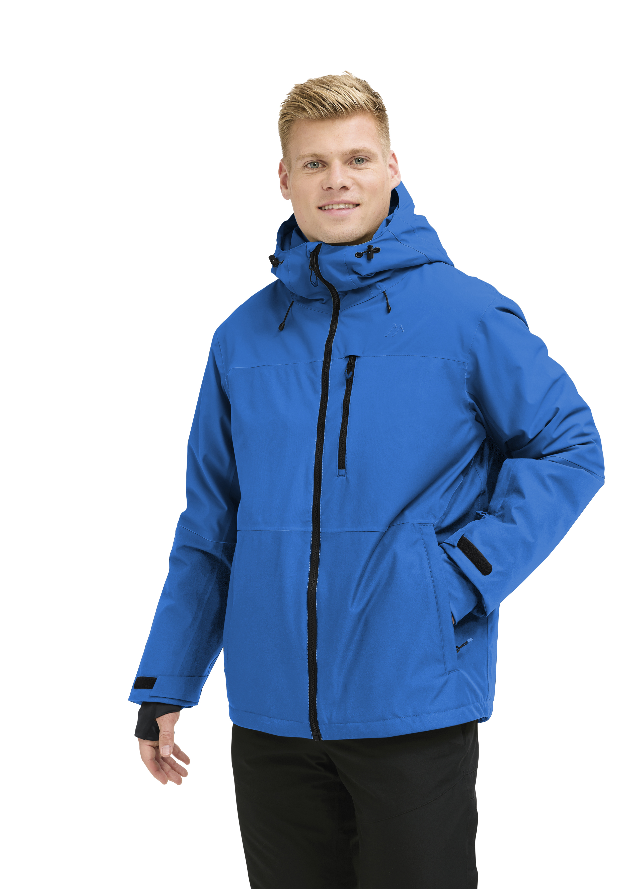 jacket, softshell, blue, hooded, zippers