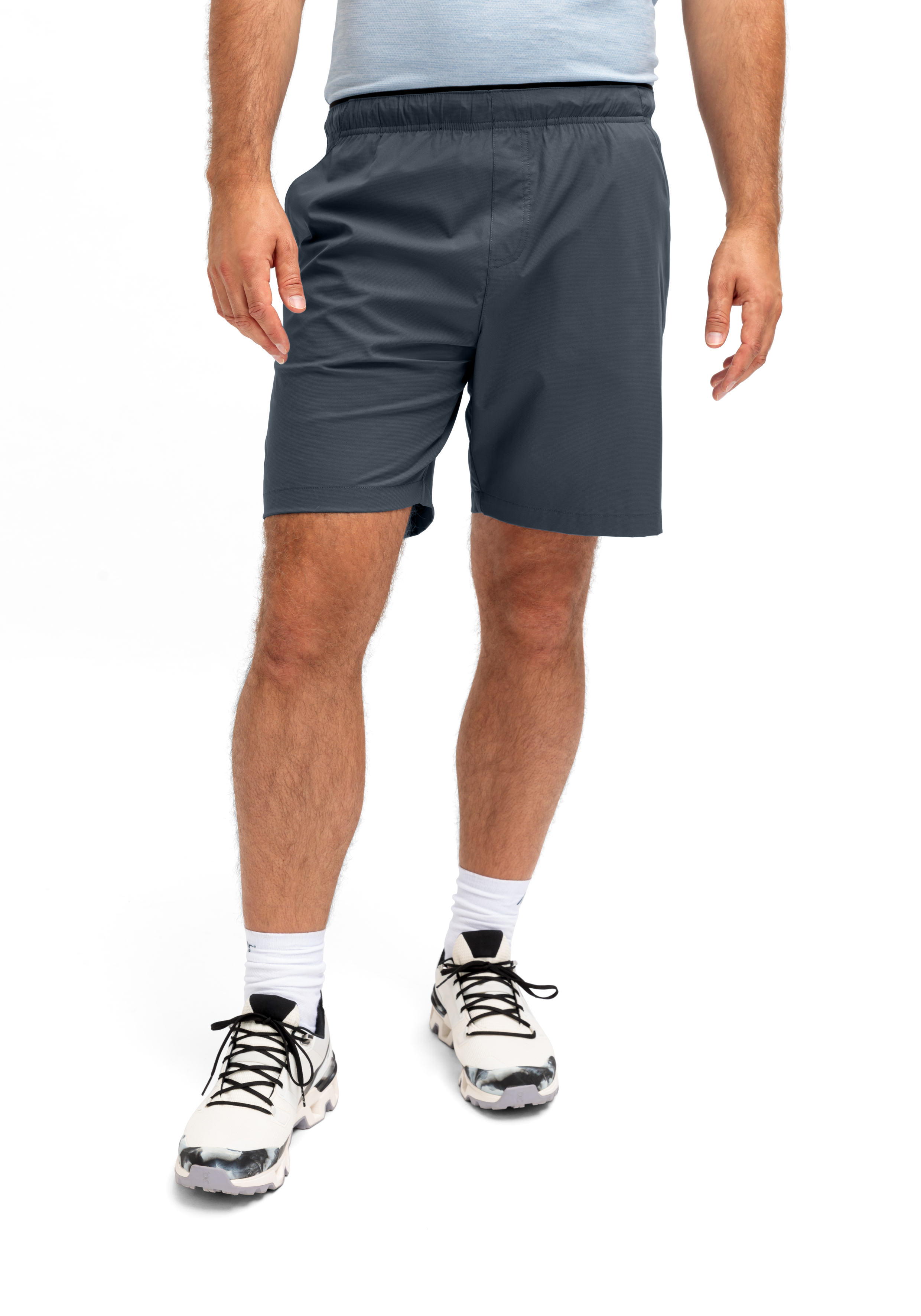 Herrenshorts, Badeshorts, Stoffshorts, Dunkelblau, Elastischer Bund