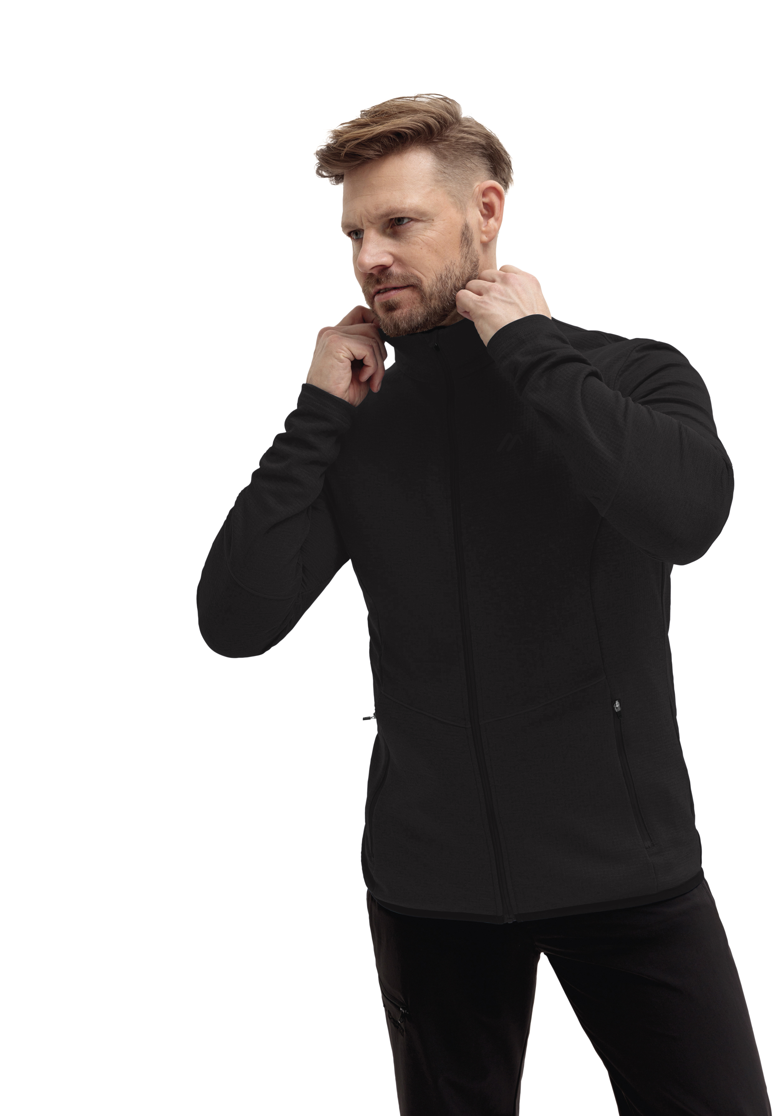 Langarm, Fleece, Erwachsener, Mann, Person, Langarm, Fleece, Erwachsener, Mann, Person, Langarm, Erwachsener, Männlich, Mann, Person, Langarm, Erwachsener, Männlich, Mann, Person, Fleecejacke, Stehkragen, Reißverschluss, Schwarz, Outdoor-Jacke