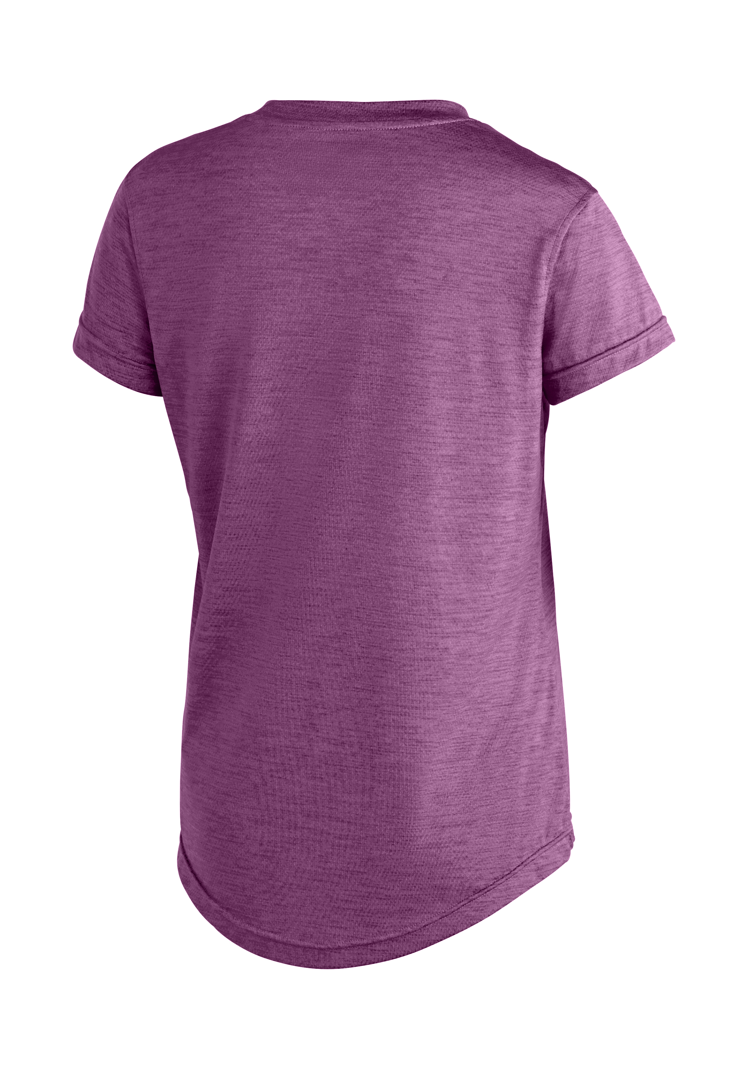T-Shirt, Kurzarm, Rundhals, Lila, Meliert