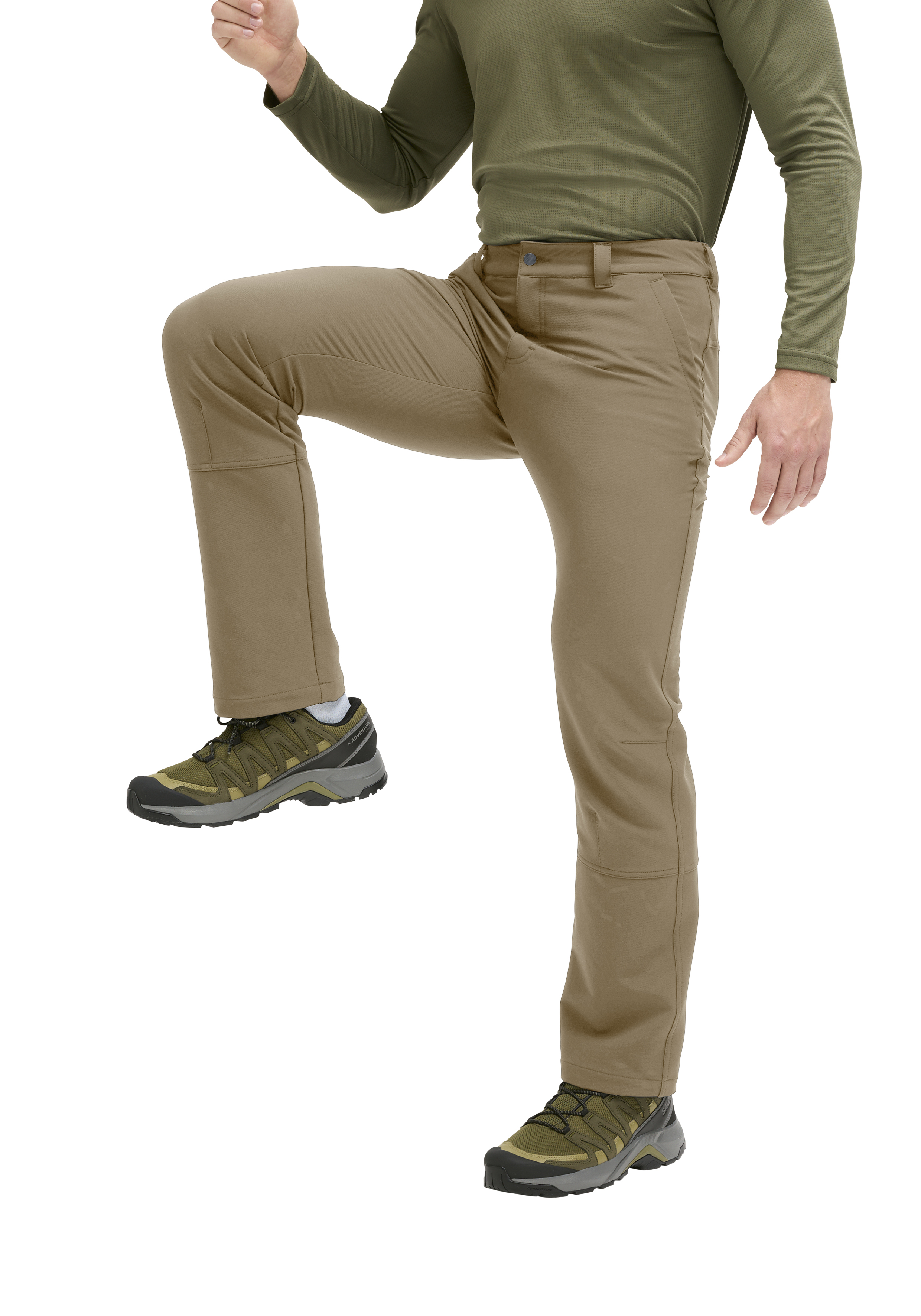 Essential Flex M Hose, Kletterhose, Trekking, Beige, Gürtelverschluss