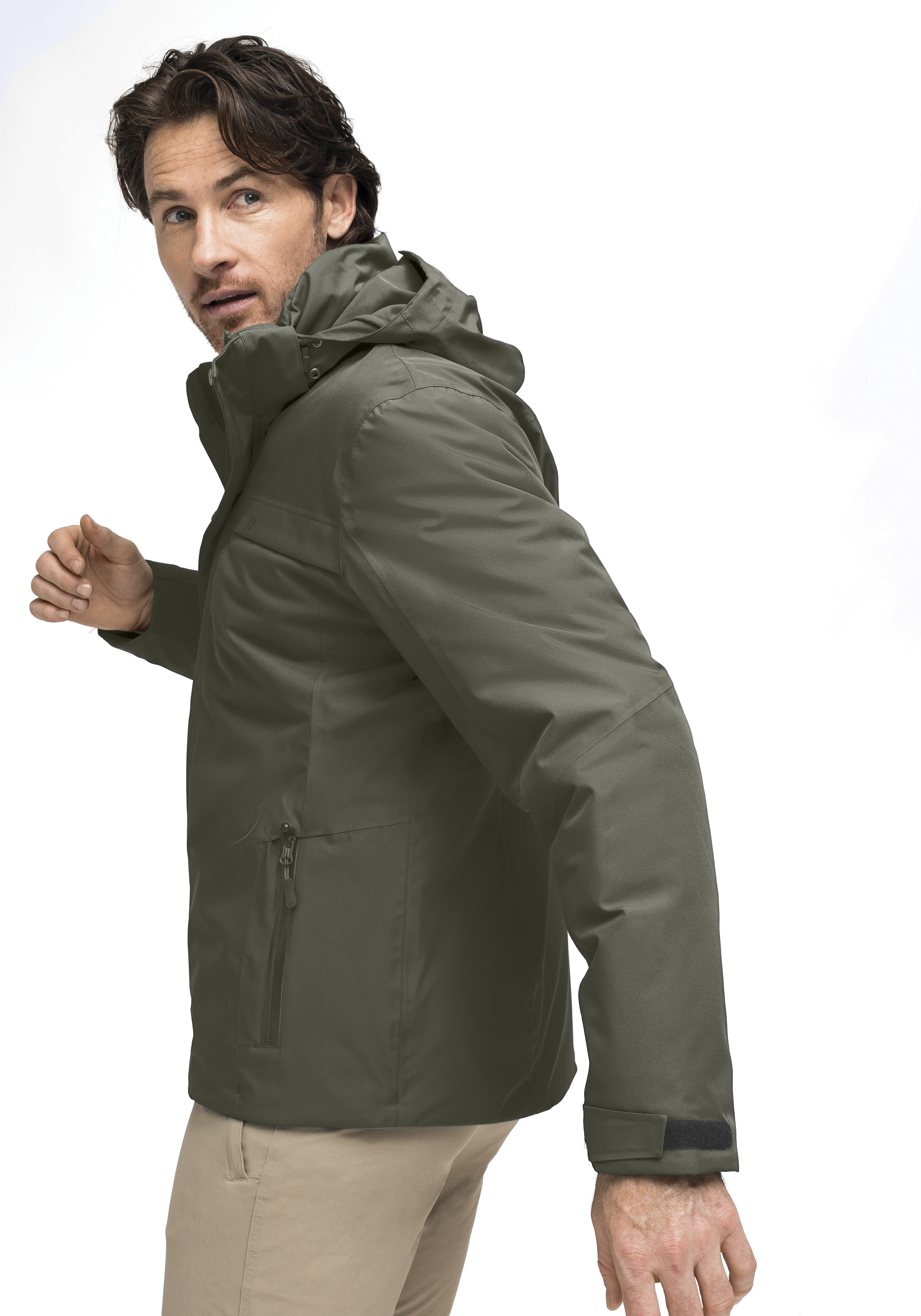 Peyor M Jacket, Hooded, Olive, Windbreaker, Zipper pocket