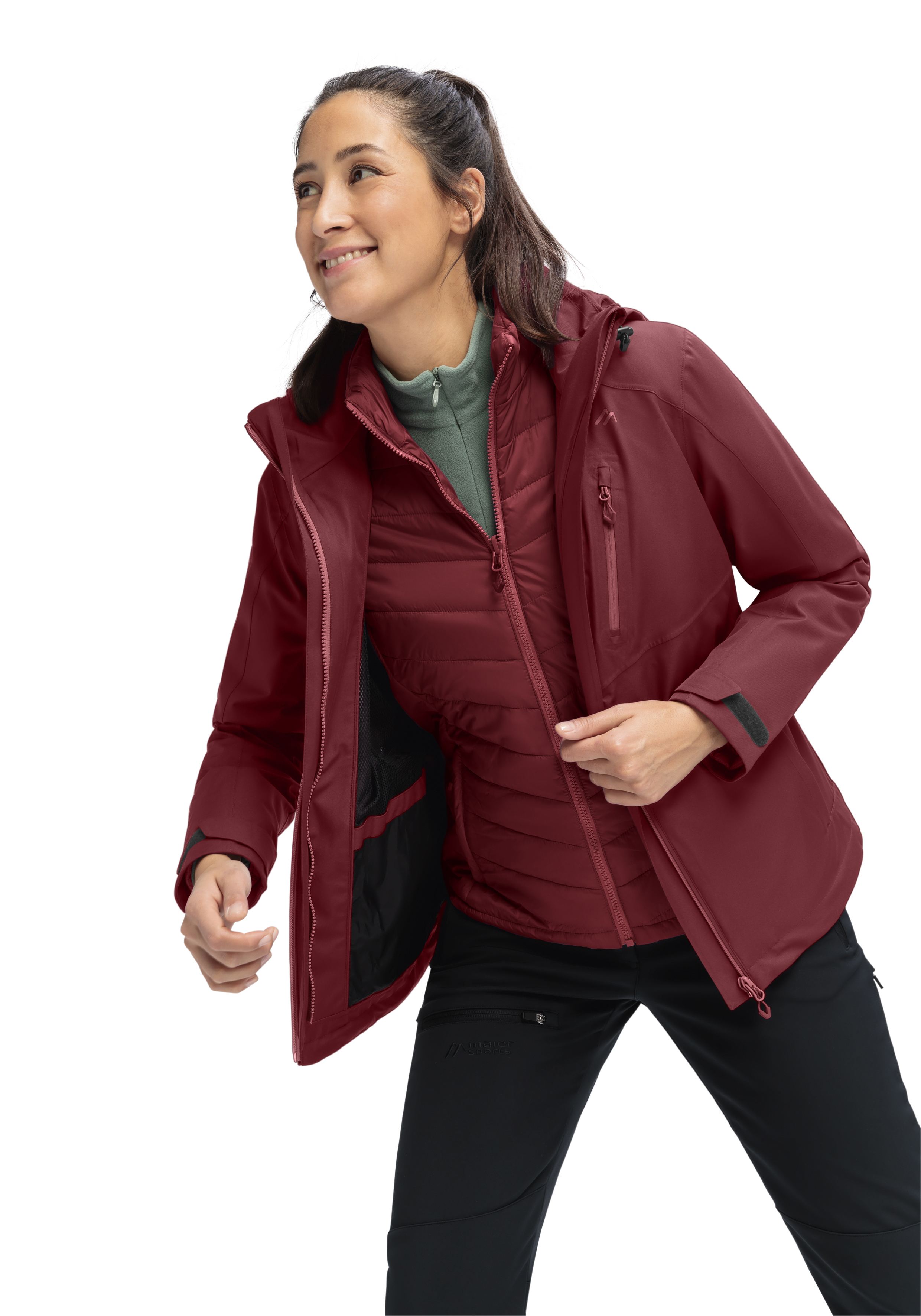 jacke, damen, puffer, rot, winterjacke