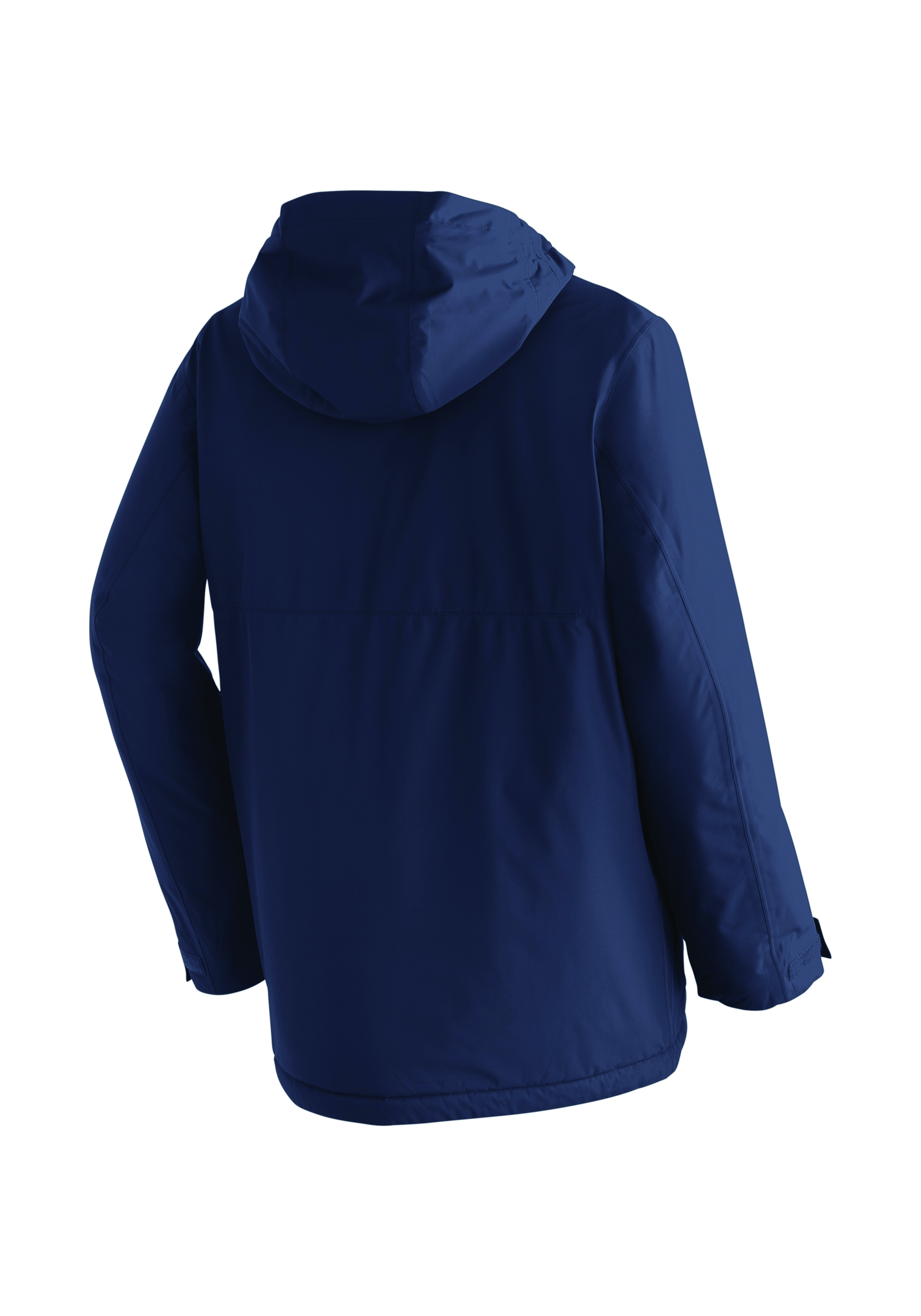 jacke, anorak, kapuze, langarm, blau