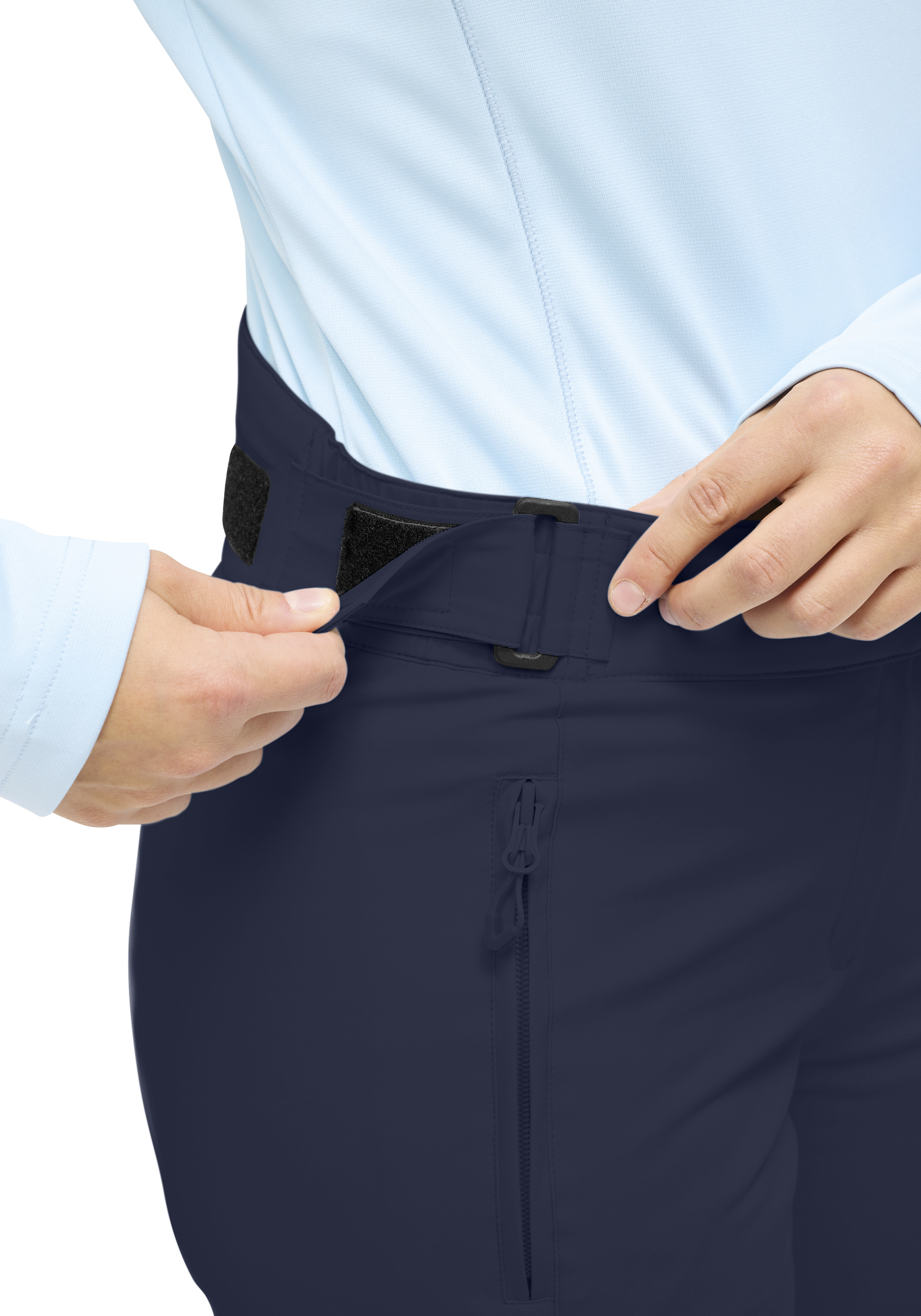 ev Kontrastgarnitur, Gürtel in der Taille, Reißverschlussfach, Sporthose, navyblau