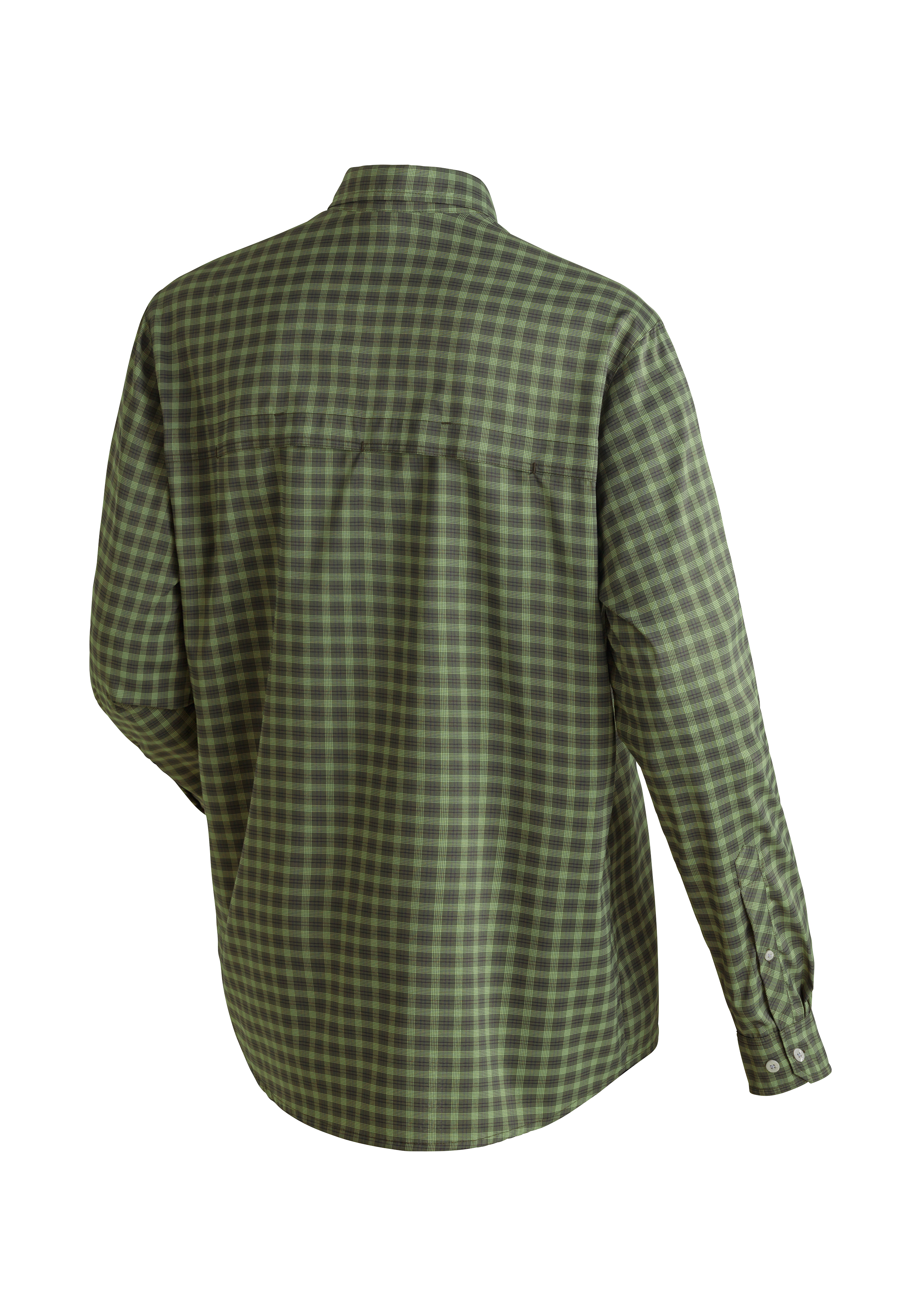 Hemd, Karo, Grün, Langarm, Rückenansicht