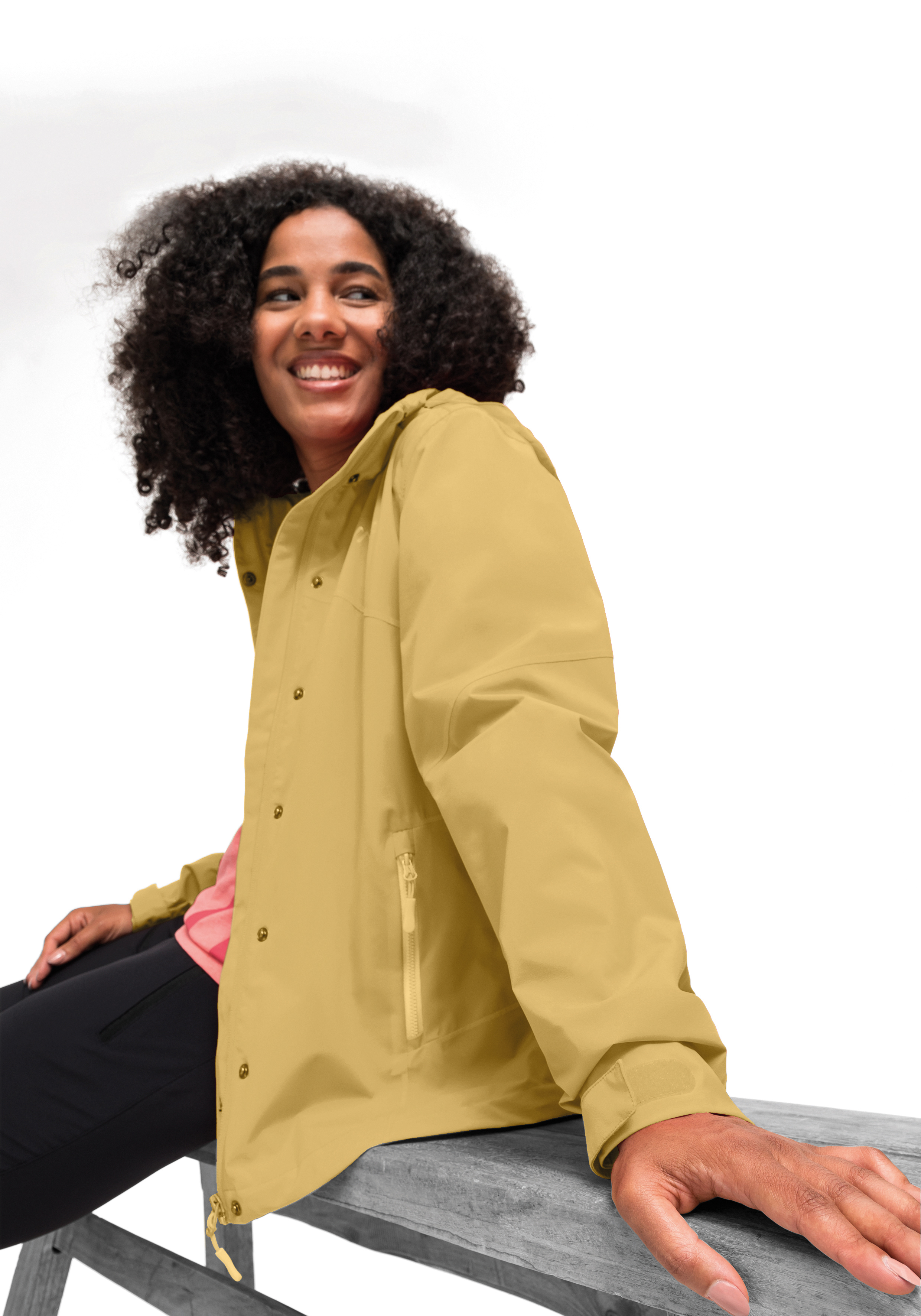 Regenjacke, Sommerjacke, Beige, Reißverschluss, Seitentasche