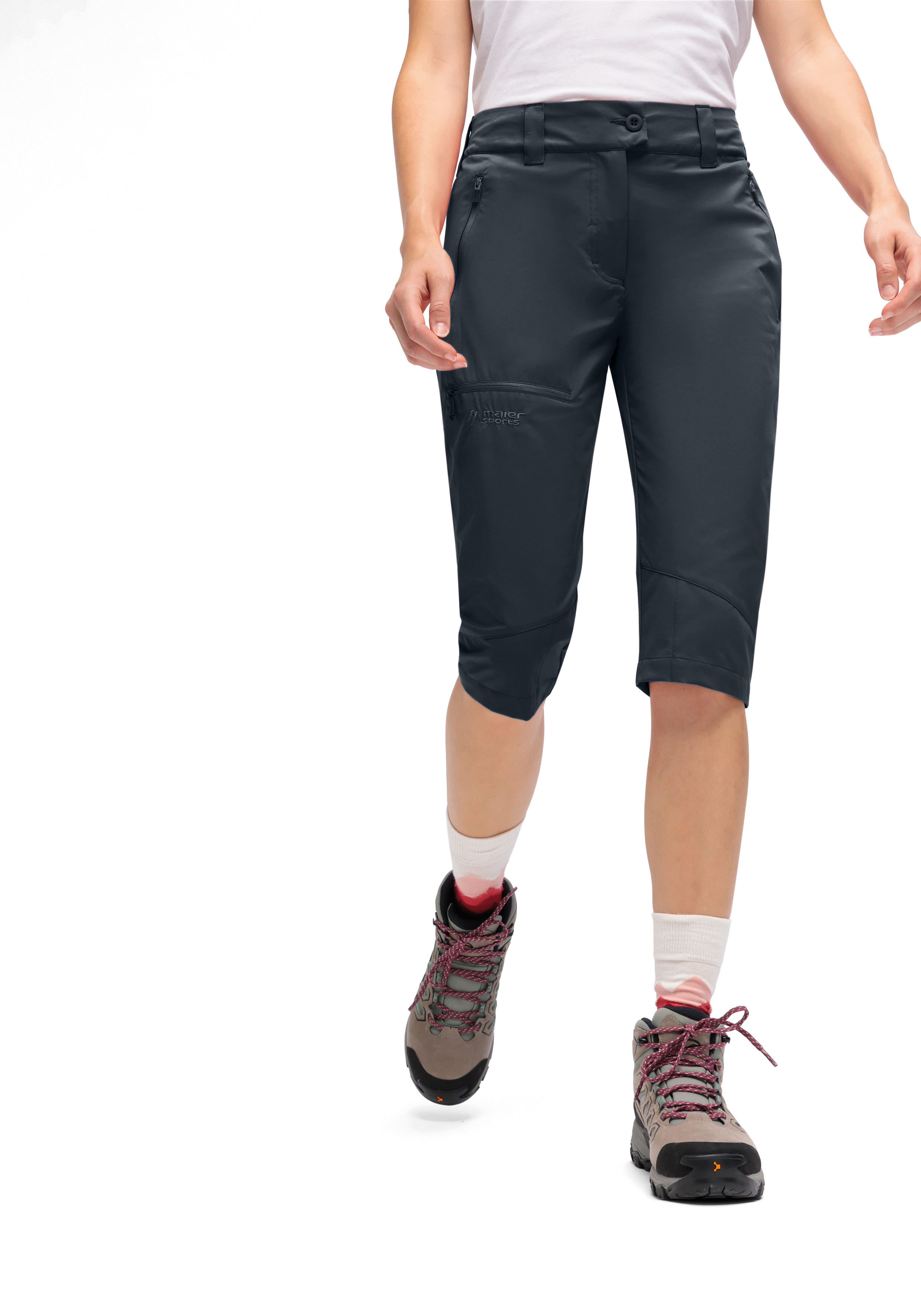 Hose, Capri, Outdoor, Funktionsmaterial, Reißverschlusstaschen