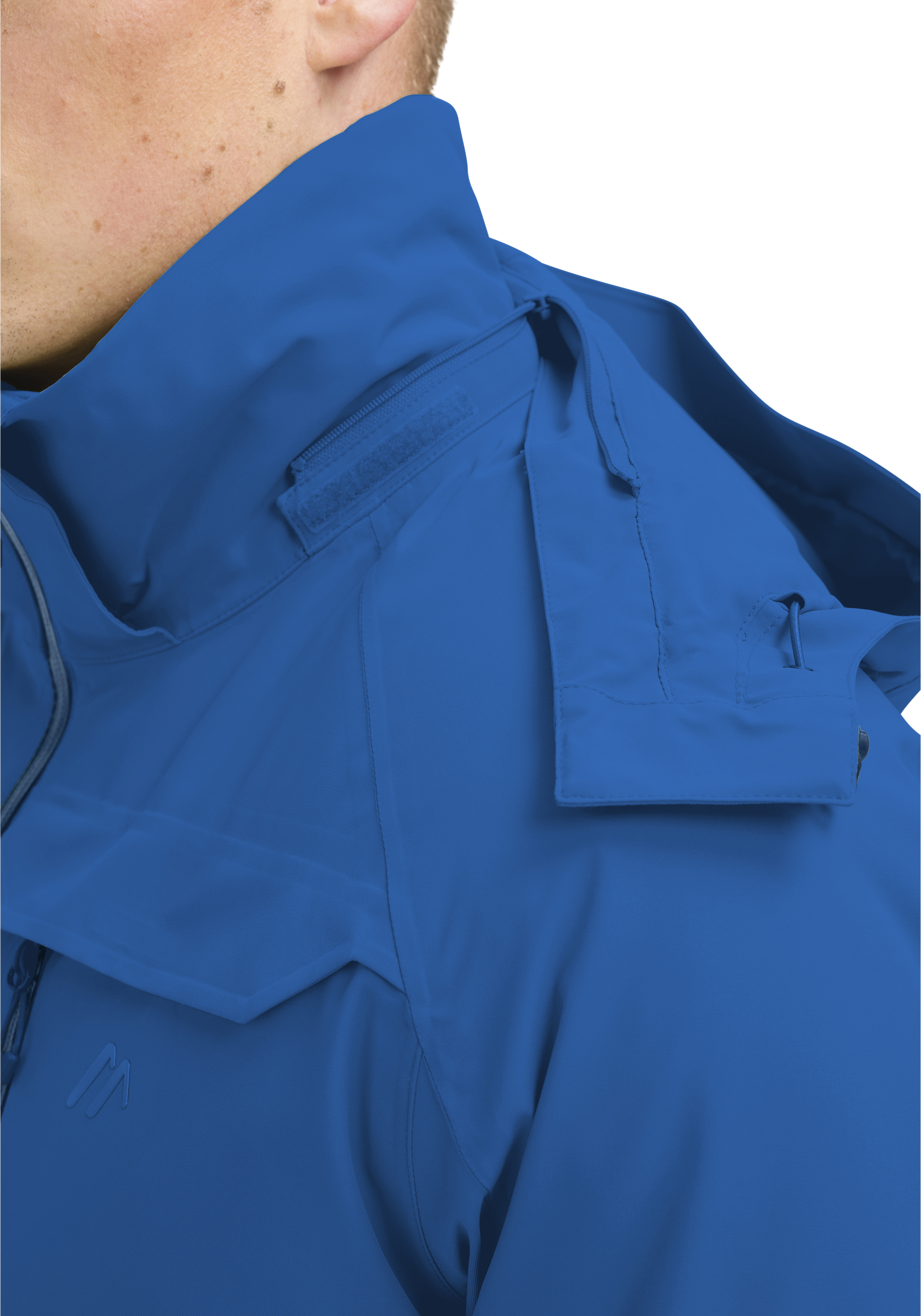 Regenjacke, Herrenjacke, Blue, Kragen, Zip-Front