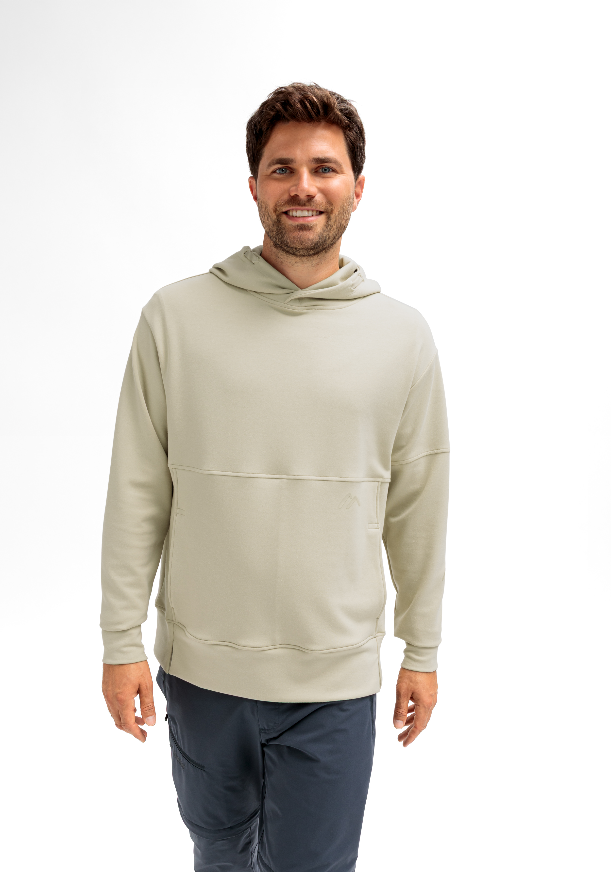 Hoodie, Beige, Kangaroo-Pocket, Soft-Fabric, Long-Sleeve