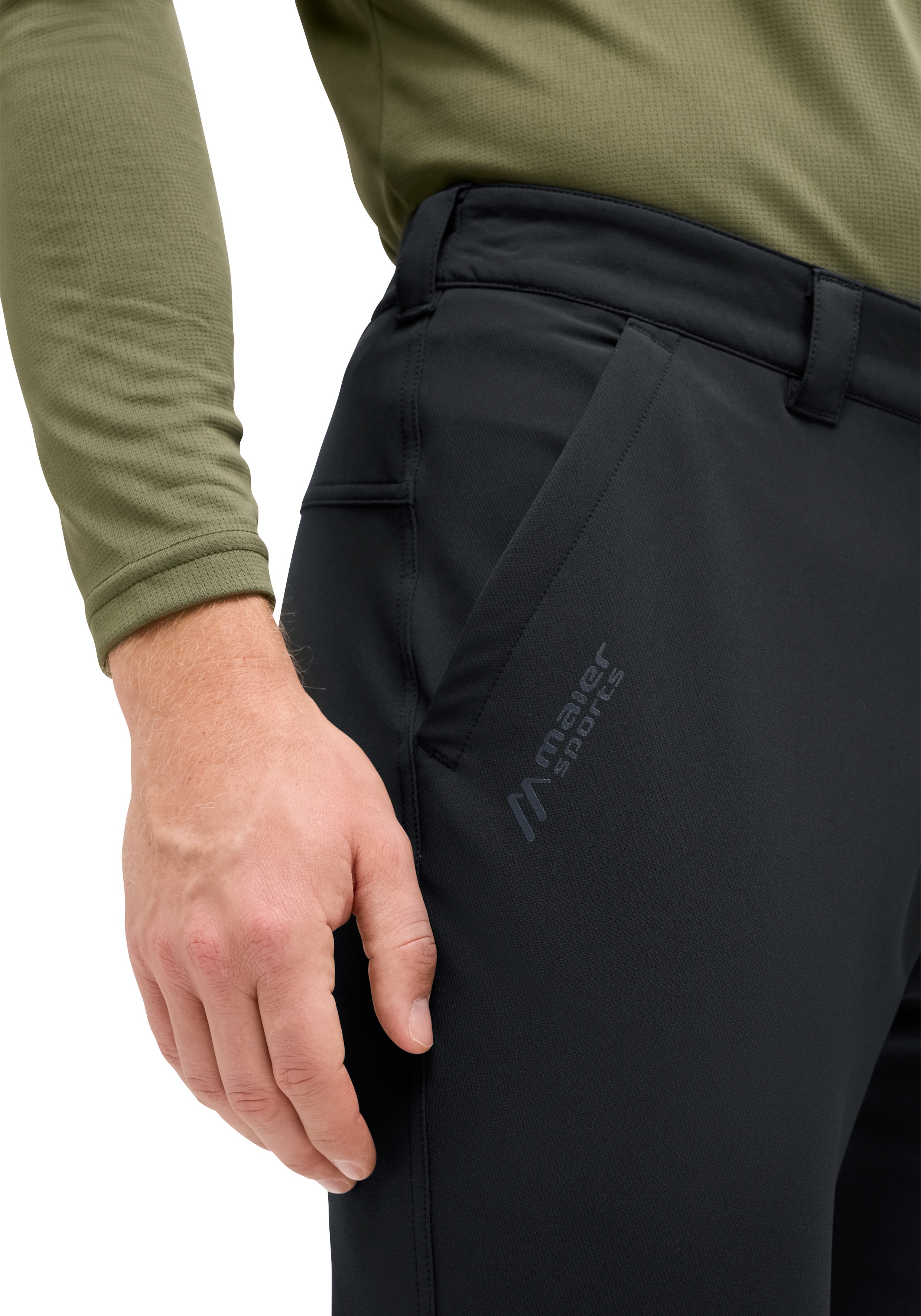 Essential Flex M Hose, Outdoor, Softshell, Schwarz, Gesteppte Tasche