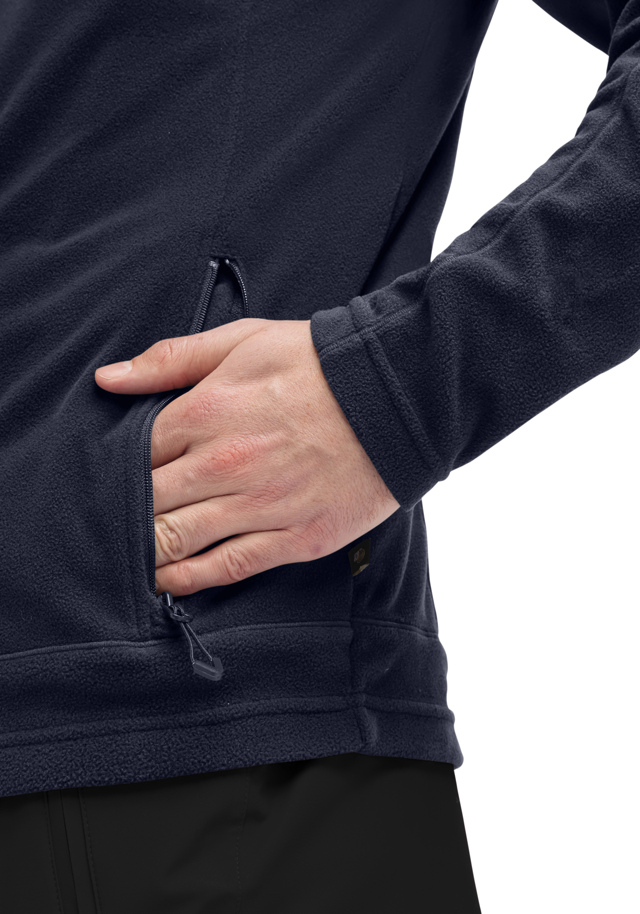 Dennis Jacket M Fleece, Reißverschluss, Tasche, Navy, Fleece_Hoodie