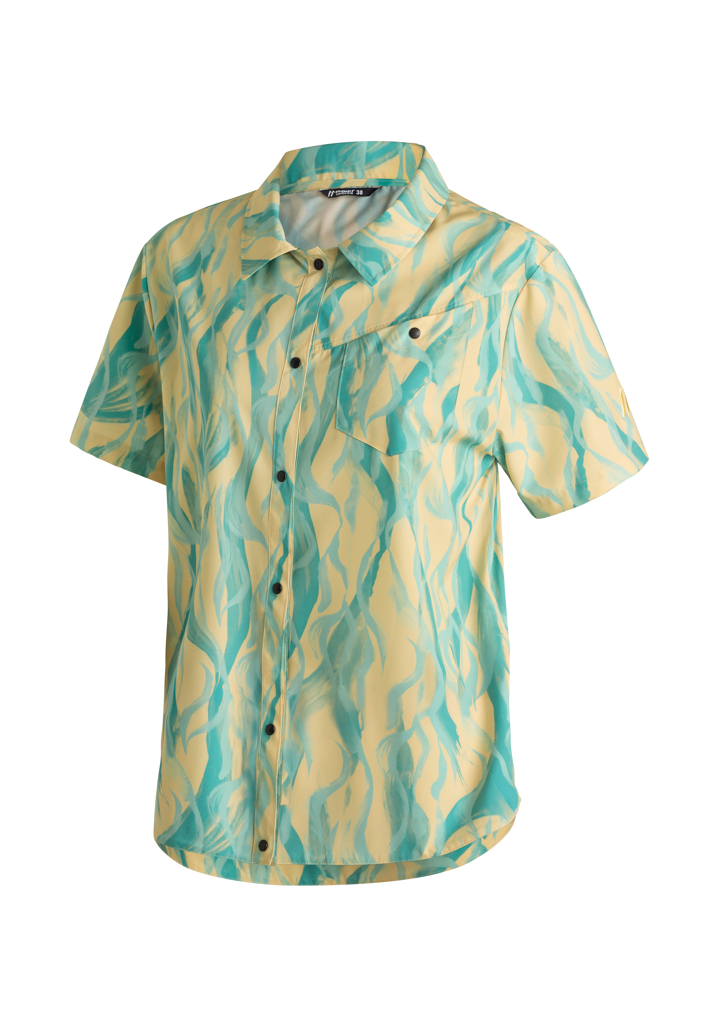 Belchen S/S W Hemd, Kurzarm, AOP Muster, Pastellfarben, Knopfleiste