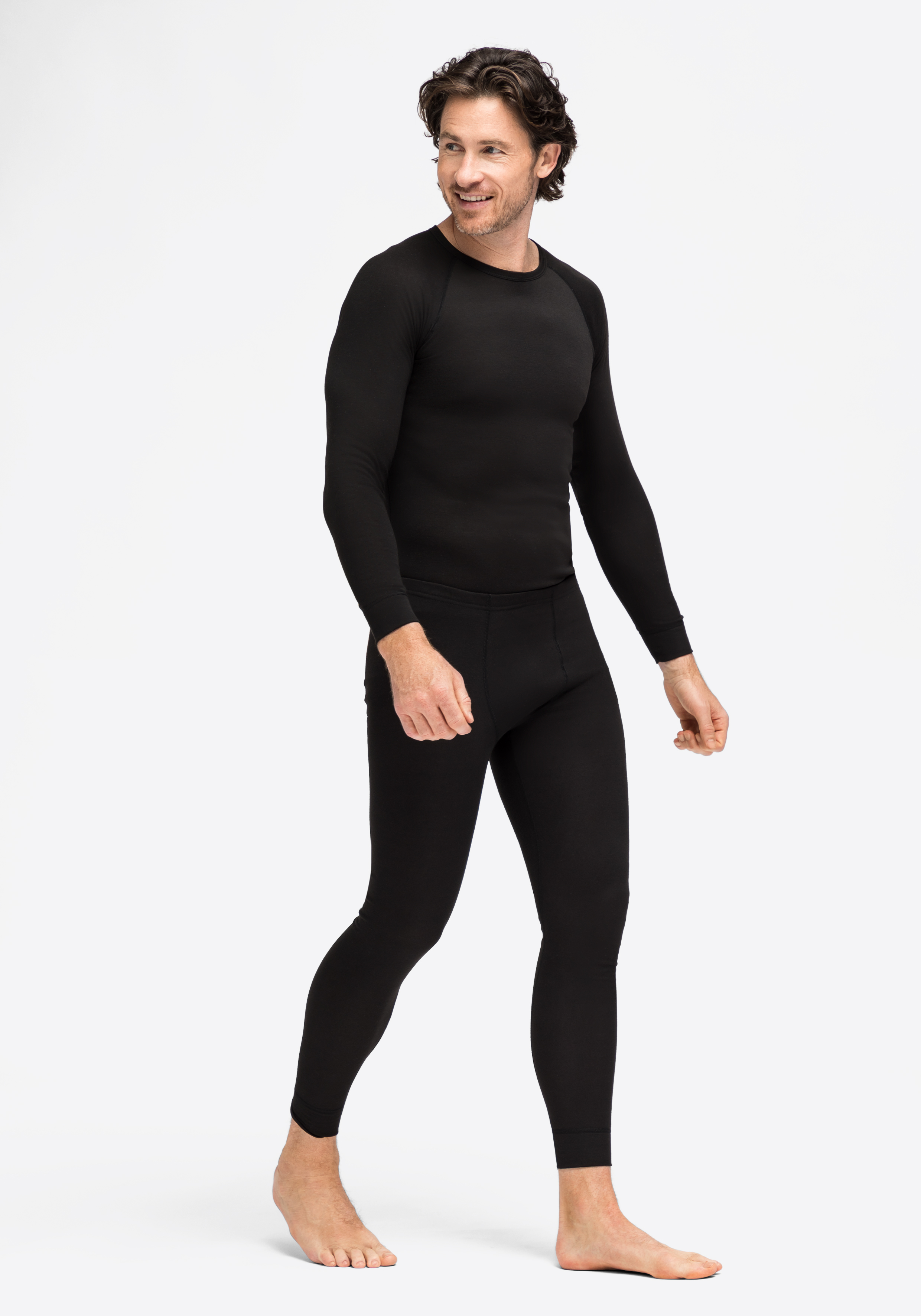 Bekleidung, Langarm, Ärmel, Person, Elastan, Langarm, Ärmel, Person, Elastan, Hosen, Unterwäsche, Langarmshirt, Schwarz, Körpernah, Glatt