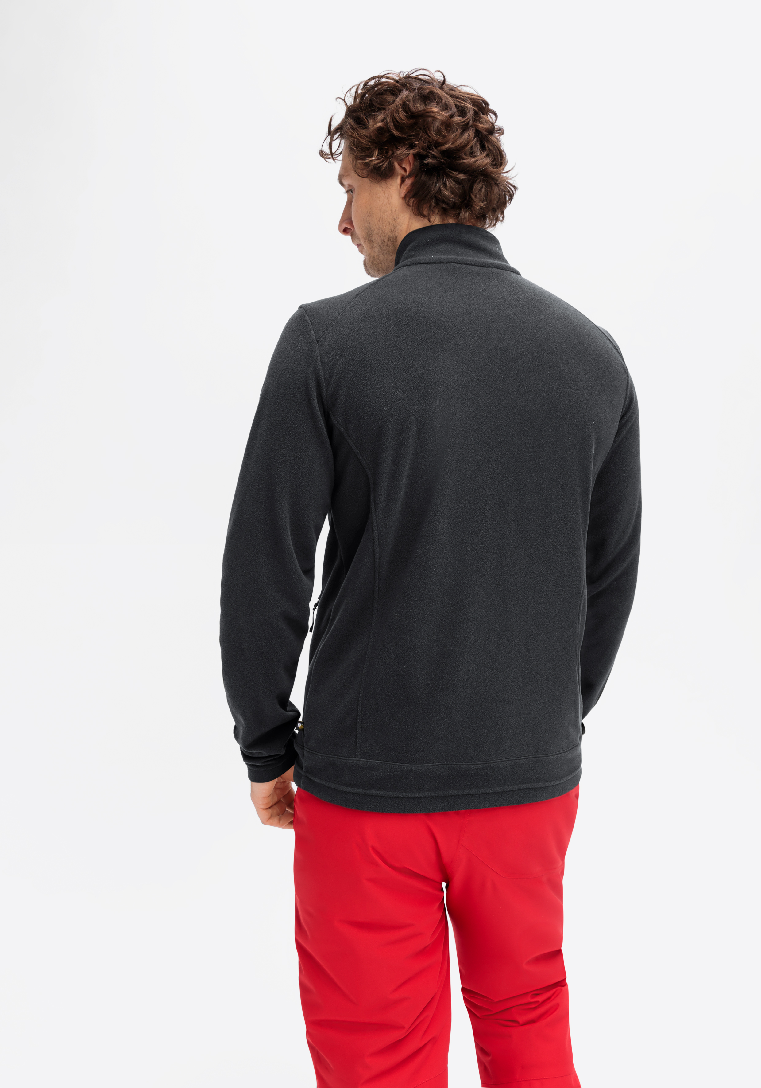 Dennis Jacket M Langarm, Ärmel, Vlies, Mann, Person, Fleece, Jacke, dunkelgrau, Rückenansicht, Herren