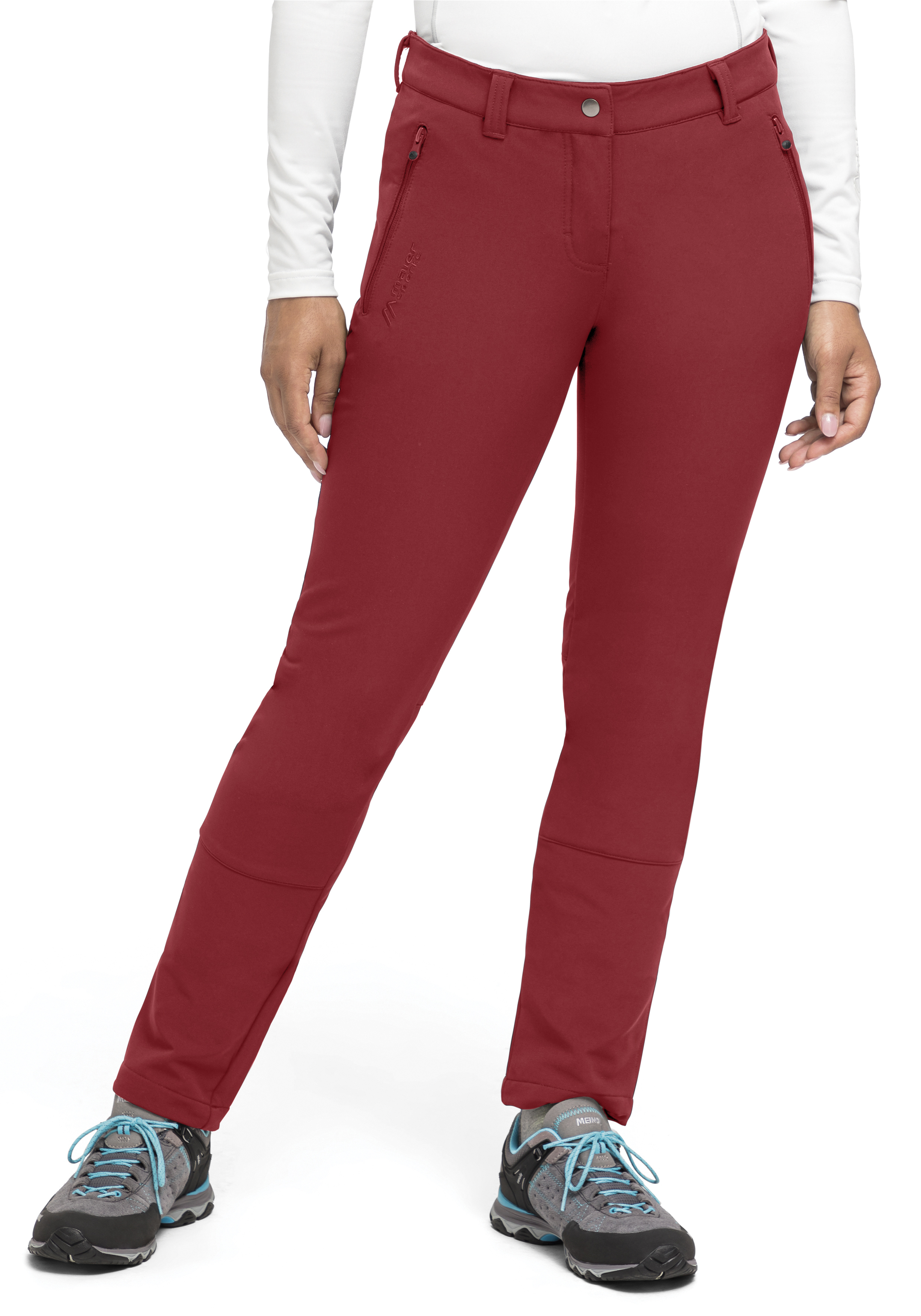 hose, rotes, jeans, tiefrot, taschen