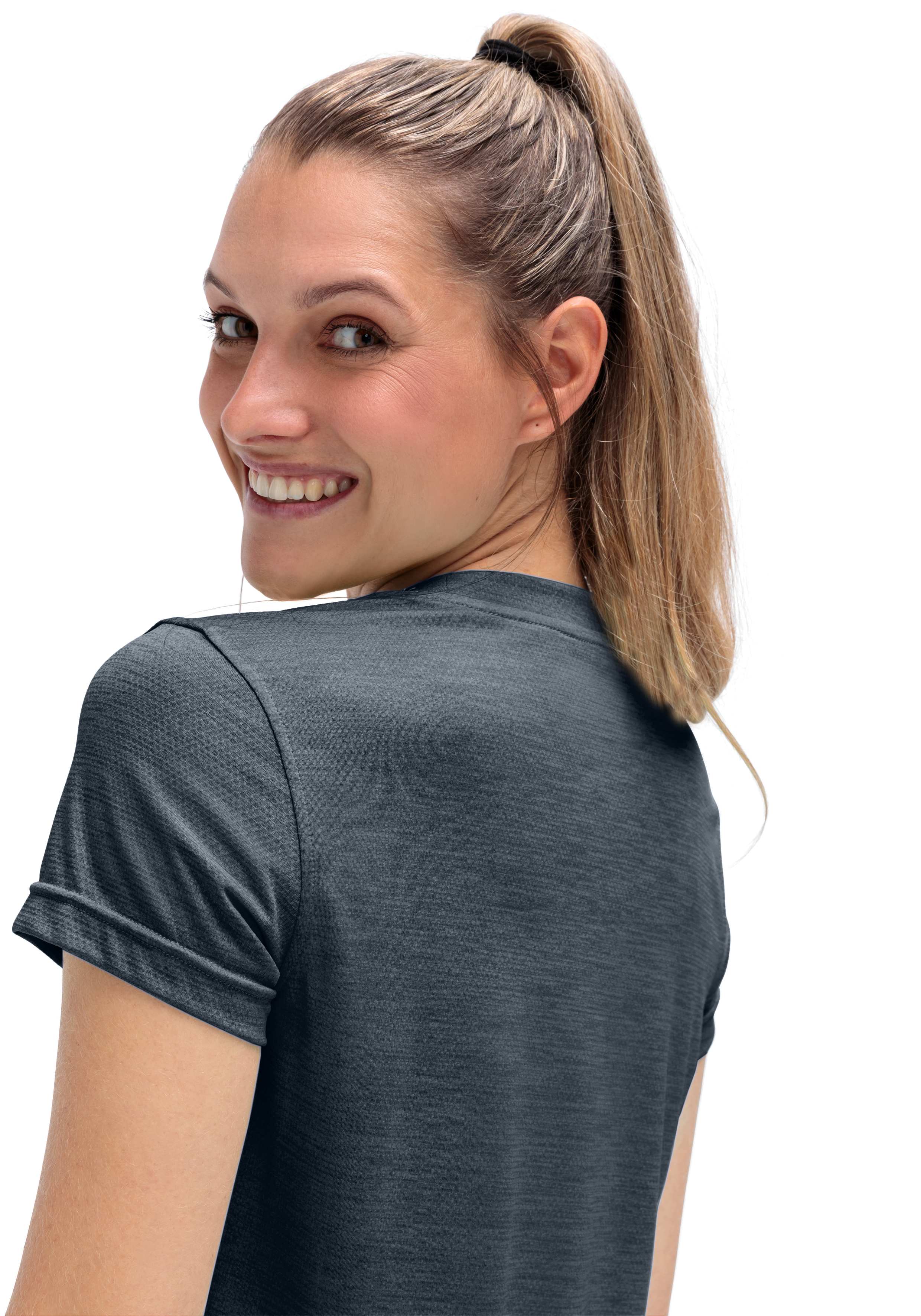 T-Shirt, Short Sleeve, Jersey, Dunkelgrau, Runder Halsausschnitt