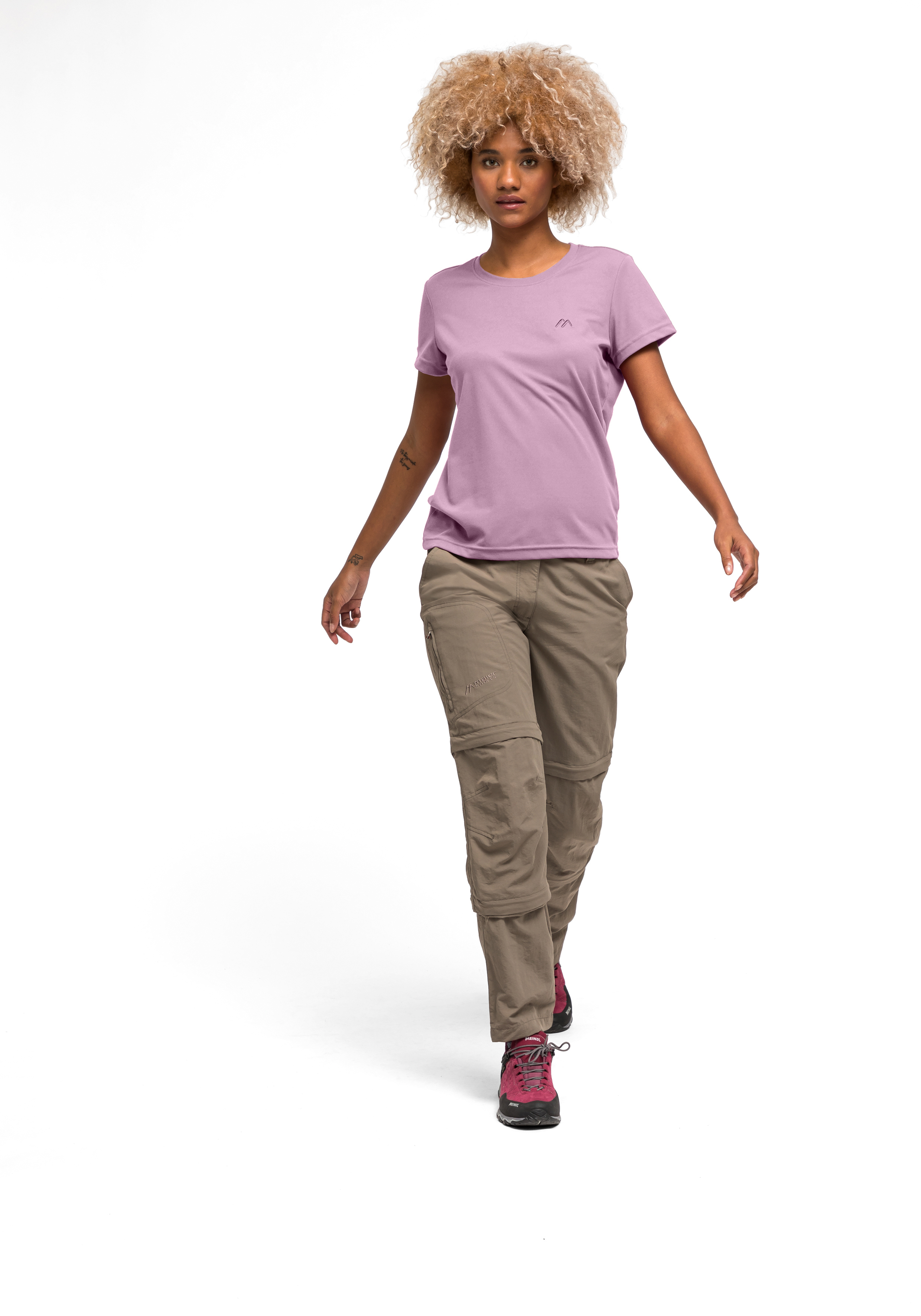 T-Shirt, Lila, Kurzarm, Casual Oberteil, Damen, T-Shirt, Lila, Kurzarm, Einfarbig, Tee