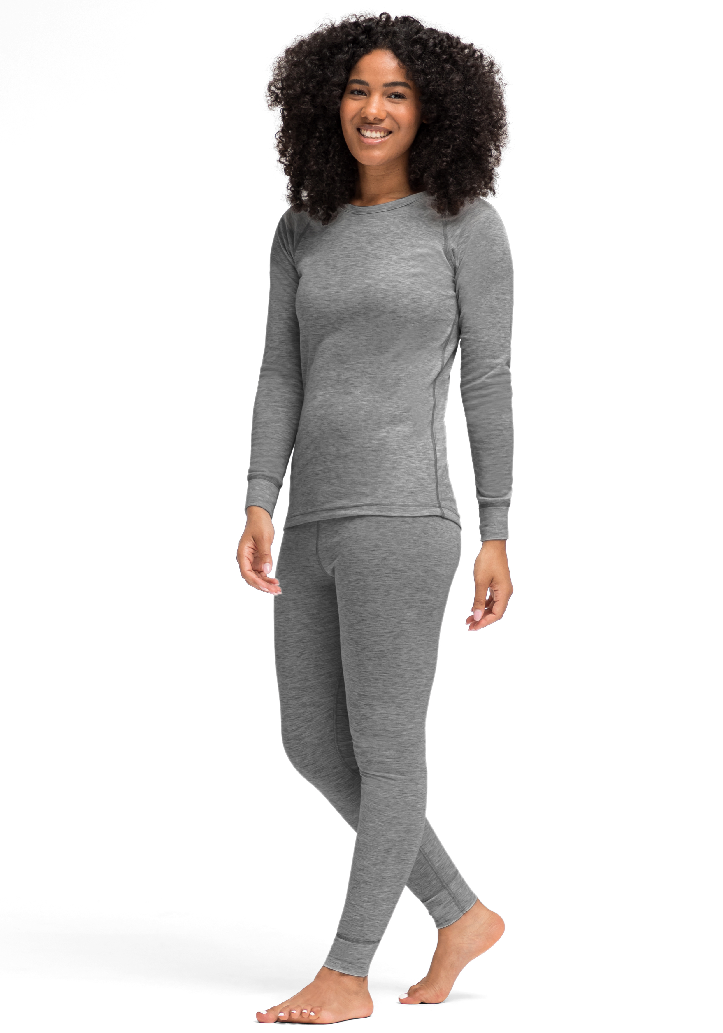 Langarmshirt, Hose, Loungewear, Graugrau, Long Johns