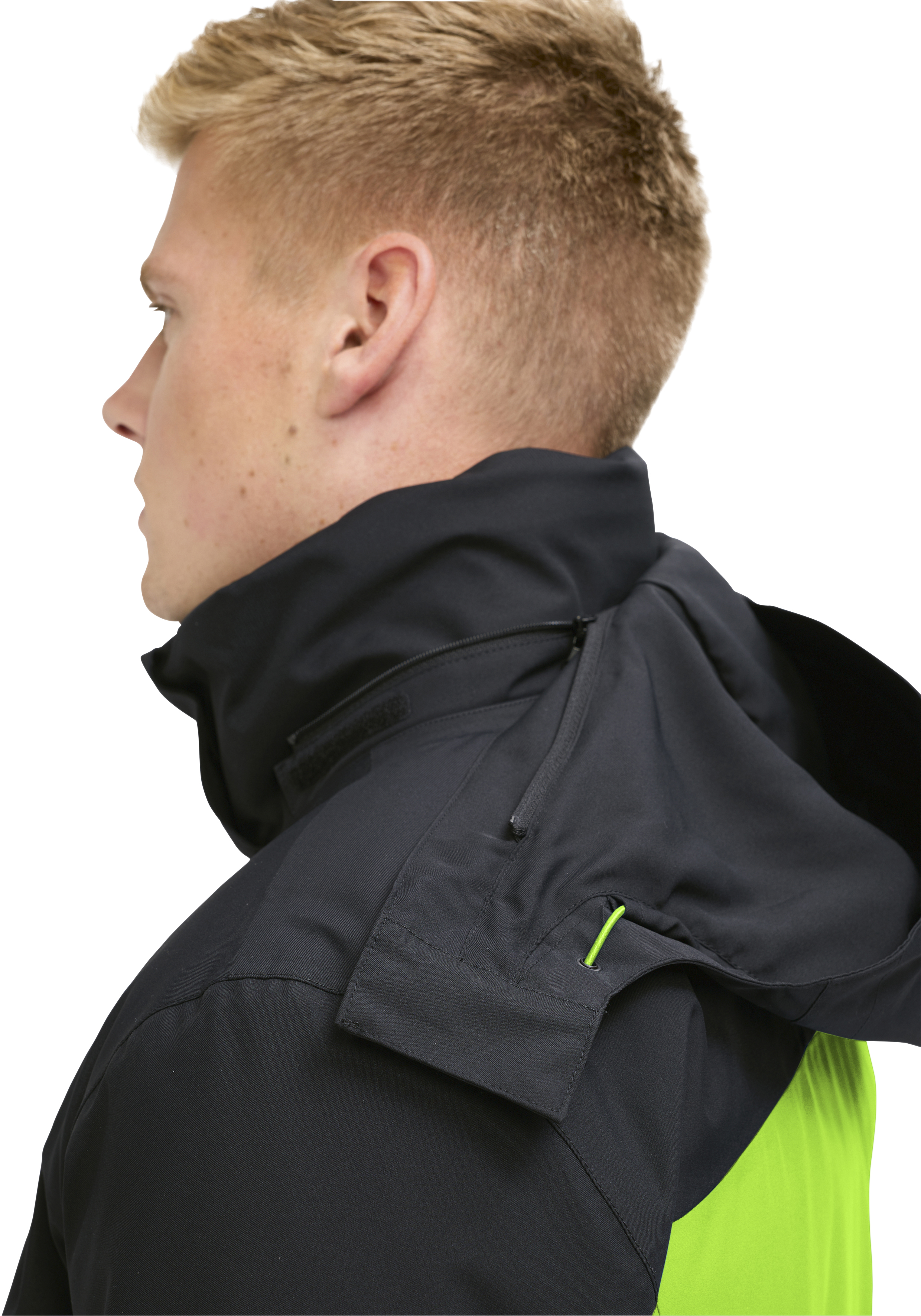HELGE Hoodie, Outdoorjacke, Hoody, Jacke, Reißverschluss, Nackenkragen, Neon Akzent, Reflektierender Streifen, Haltbare Stoffe, Kapuzenjacke