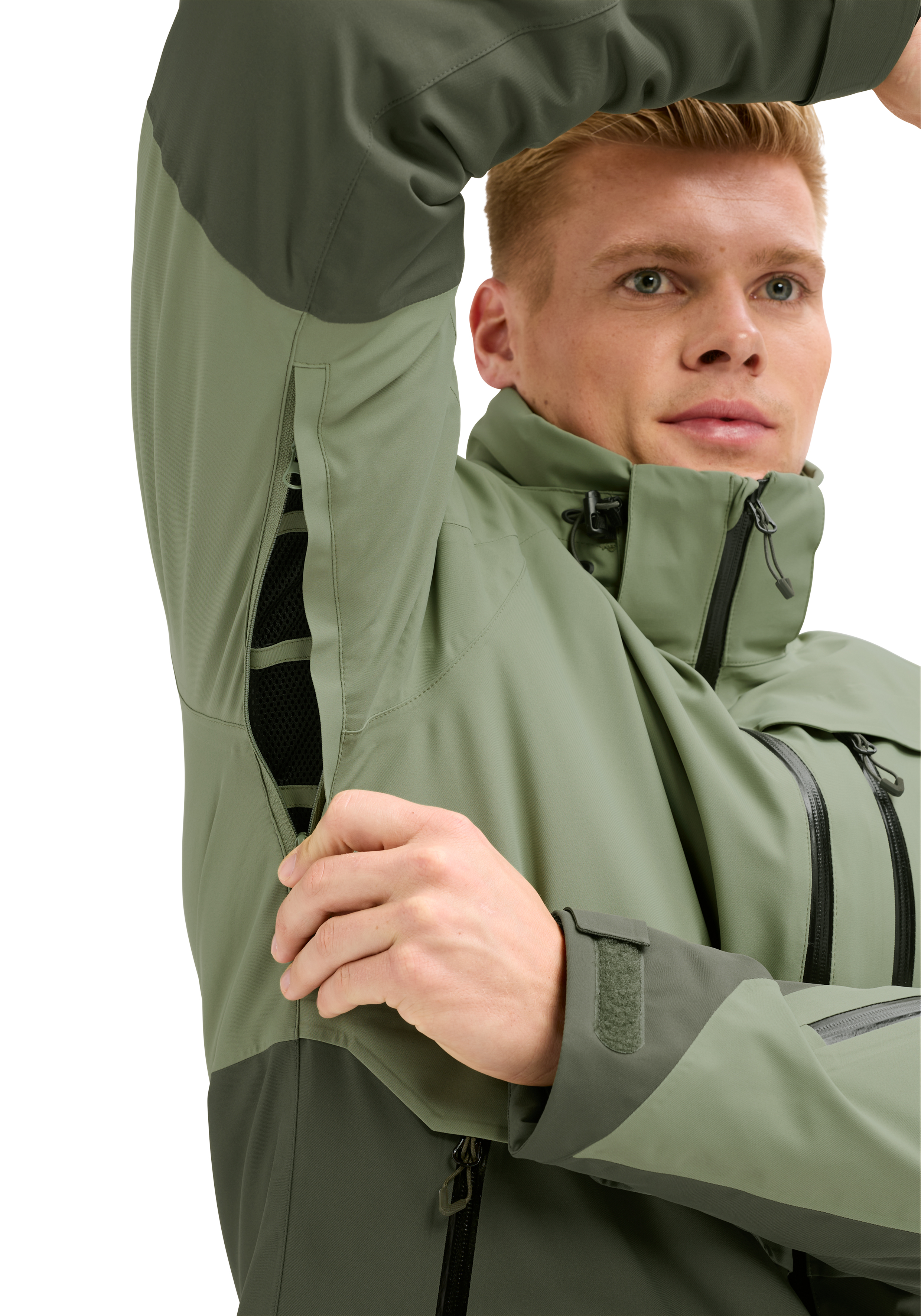 jacke, Outdoorjacke, Reissverschluss, Mesh-Einsätze, Green/Olive