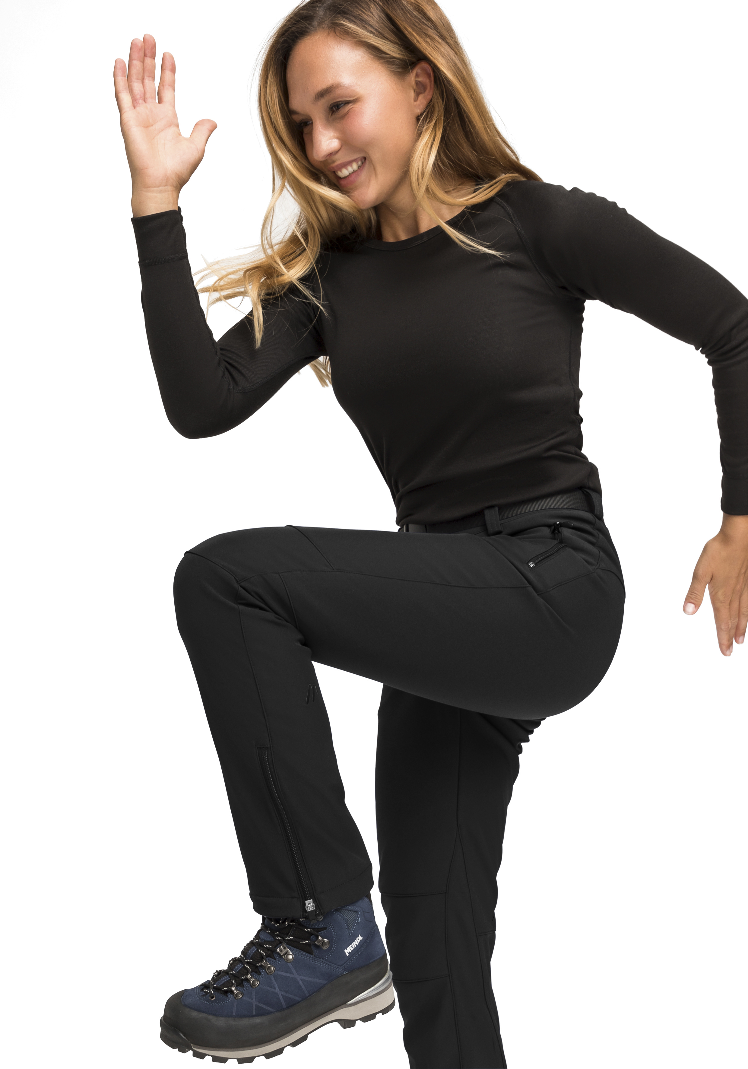 Hose, Schwarz, Softshell, Outdoor, Hiking boots