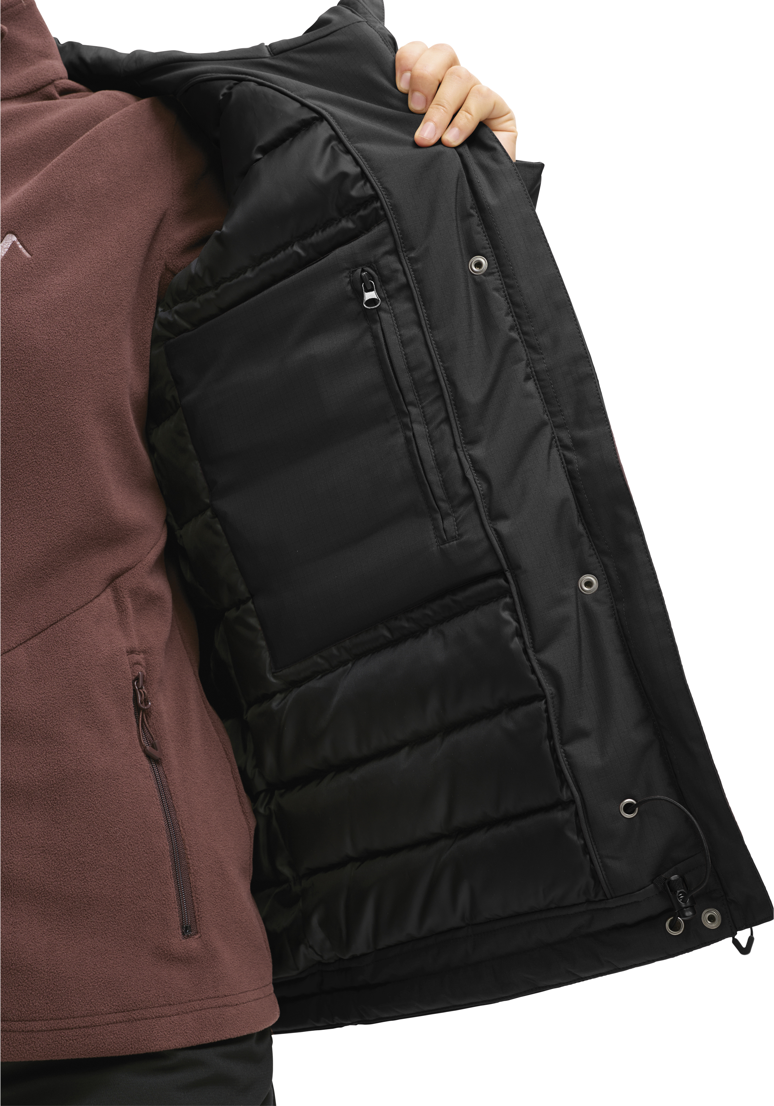 Elite Warm W jacke, innenfutter, reissverschluss, puffer, futterseite