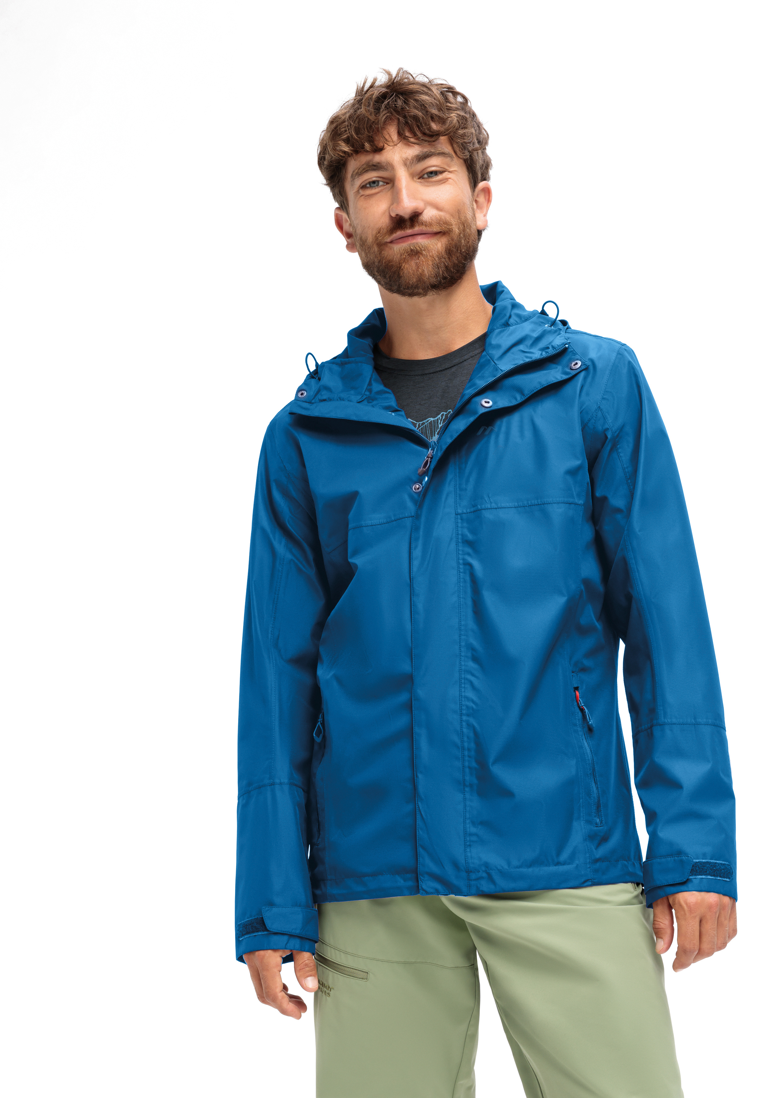 Regenjacke, Blue, Herren, Wasserabweisend, Reißverschluss