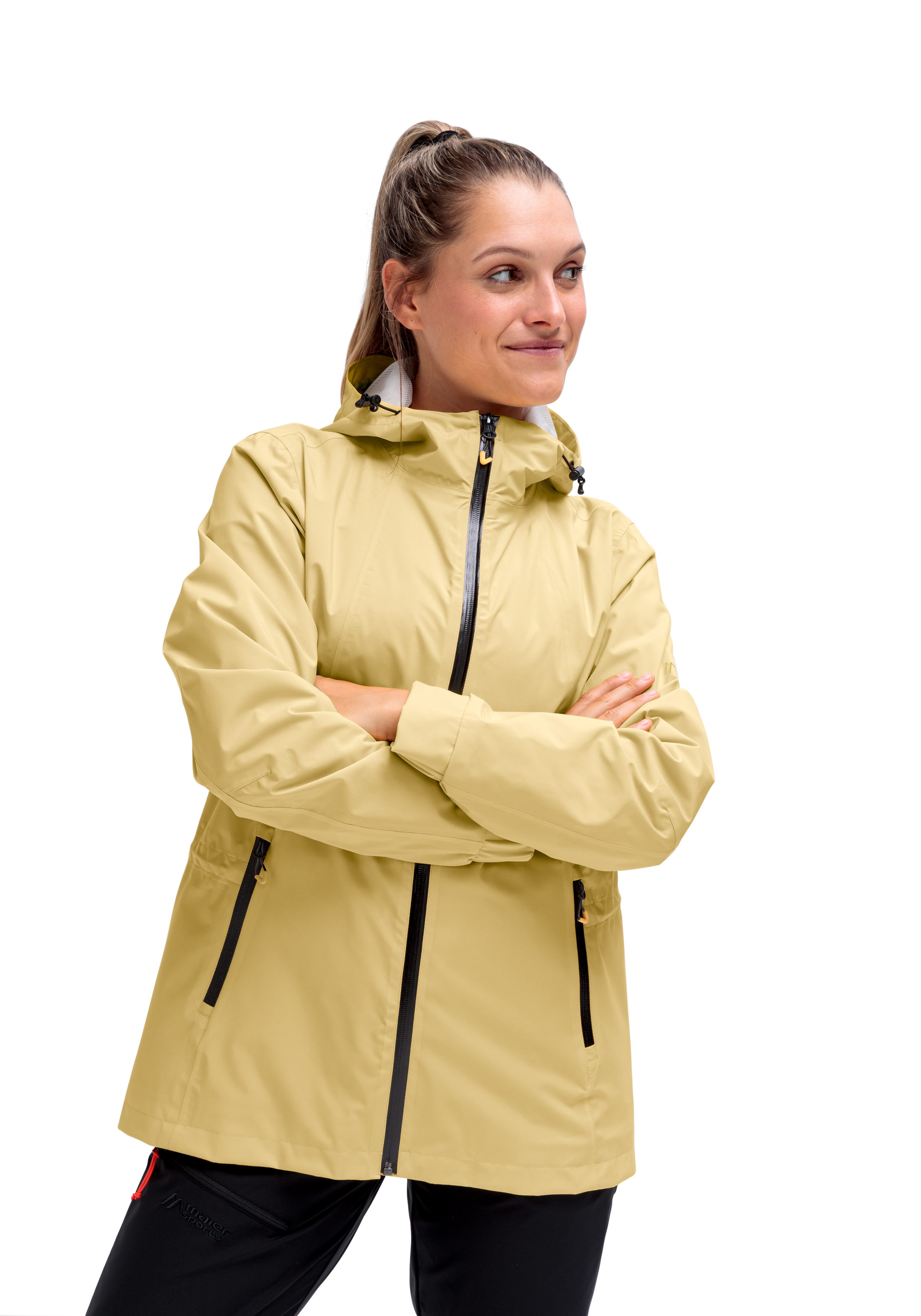 Regenjacke, Jacket, Beige, Reißverschluss, Kapuze