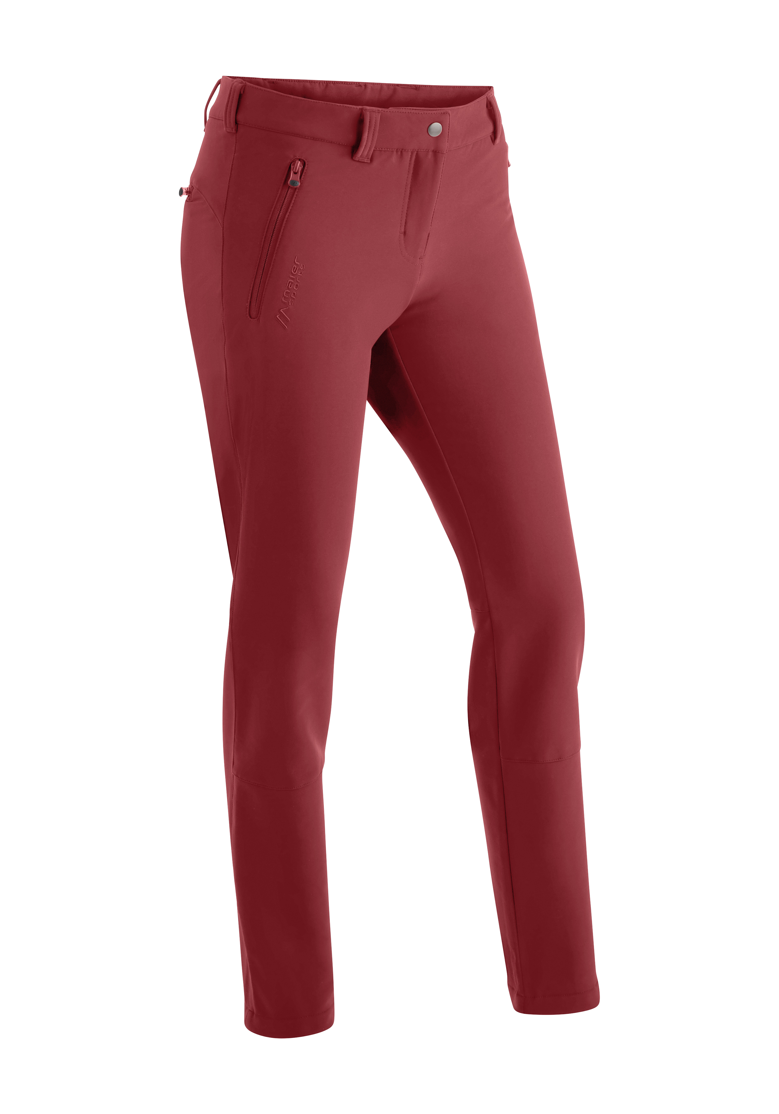 Helga slim hose, fahrradhose, softshell, rot, reissverschlusstasche