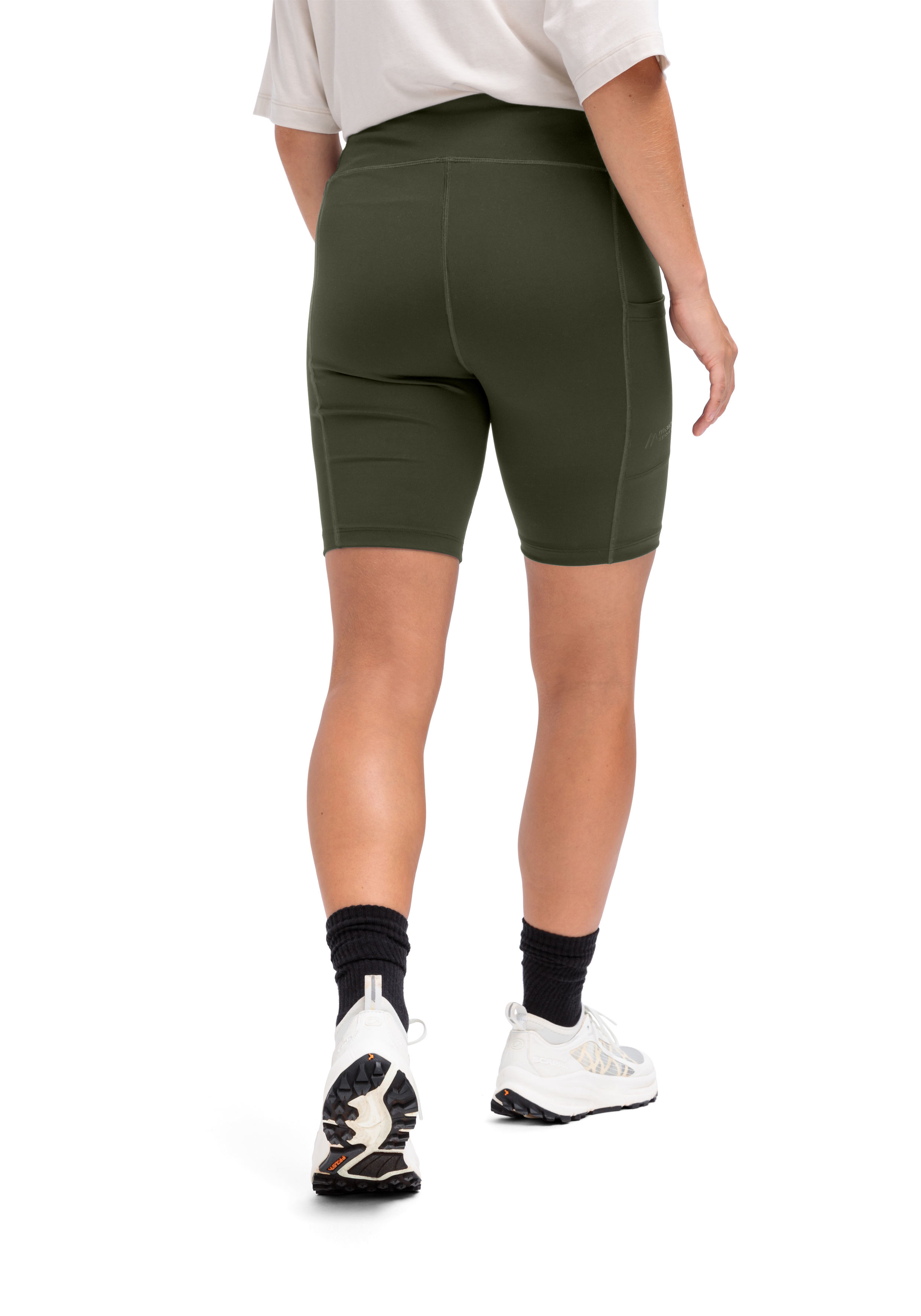  Bikeshorts, Olivegrün, Stretchstoff, Hauptfach, Halbferne Länge