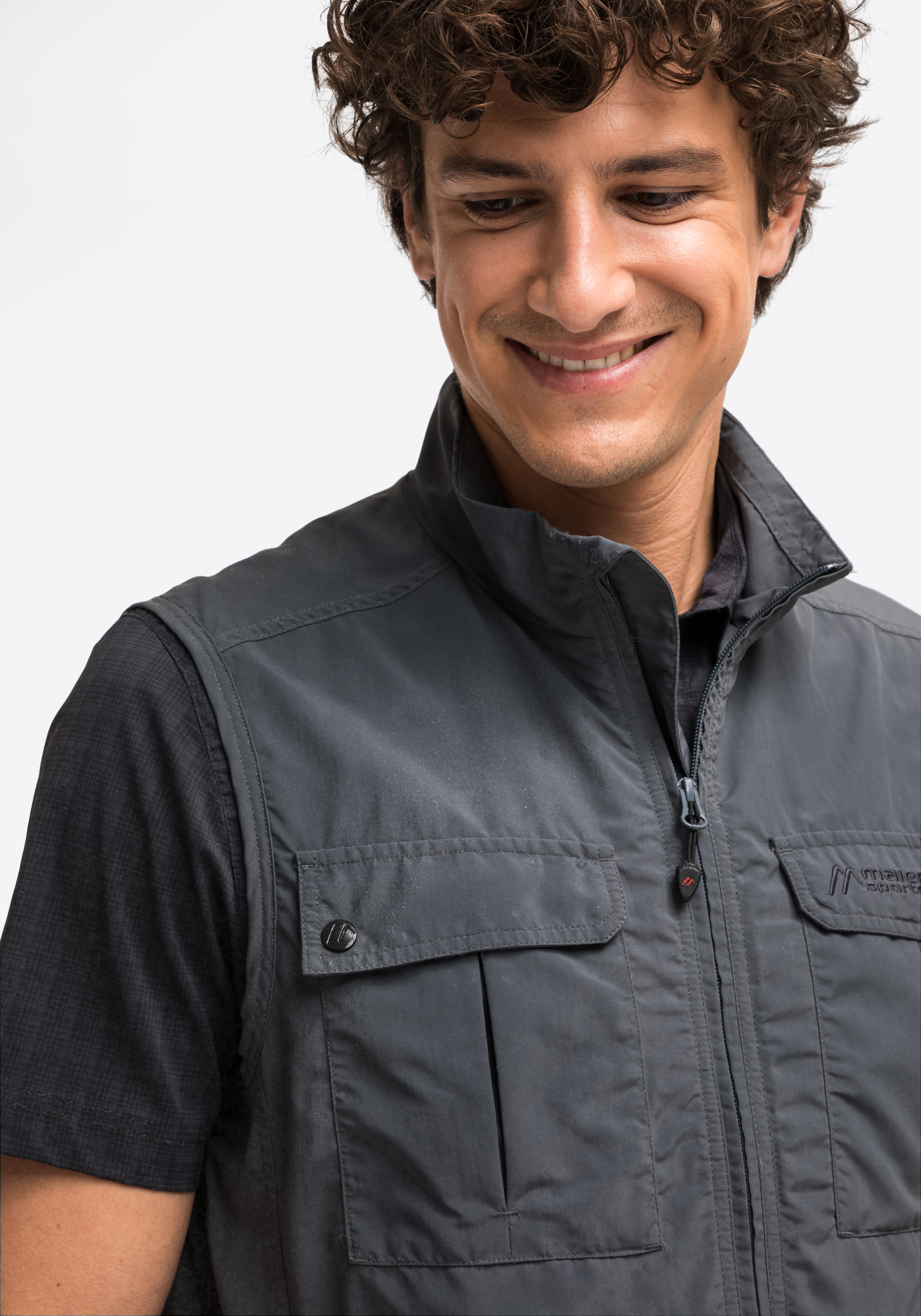 Weste, Mantel, Jacke, Person, Lächeln