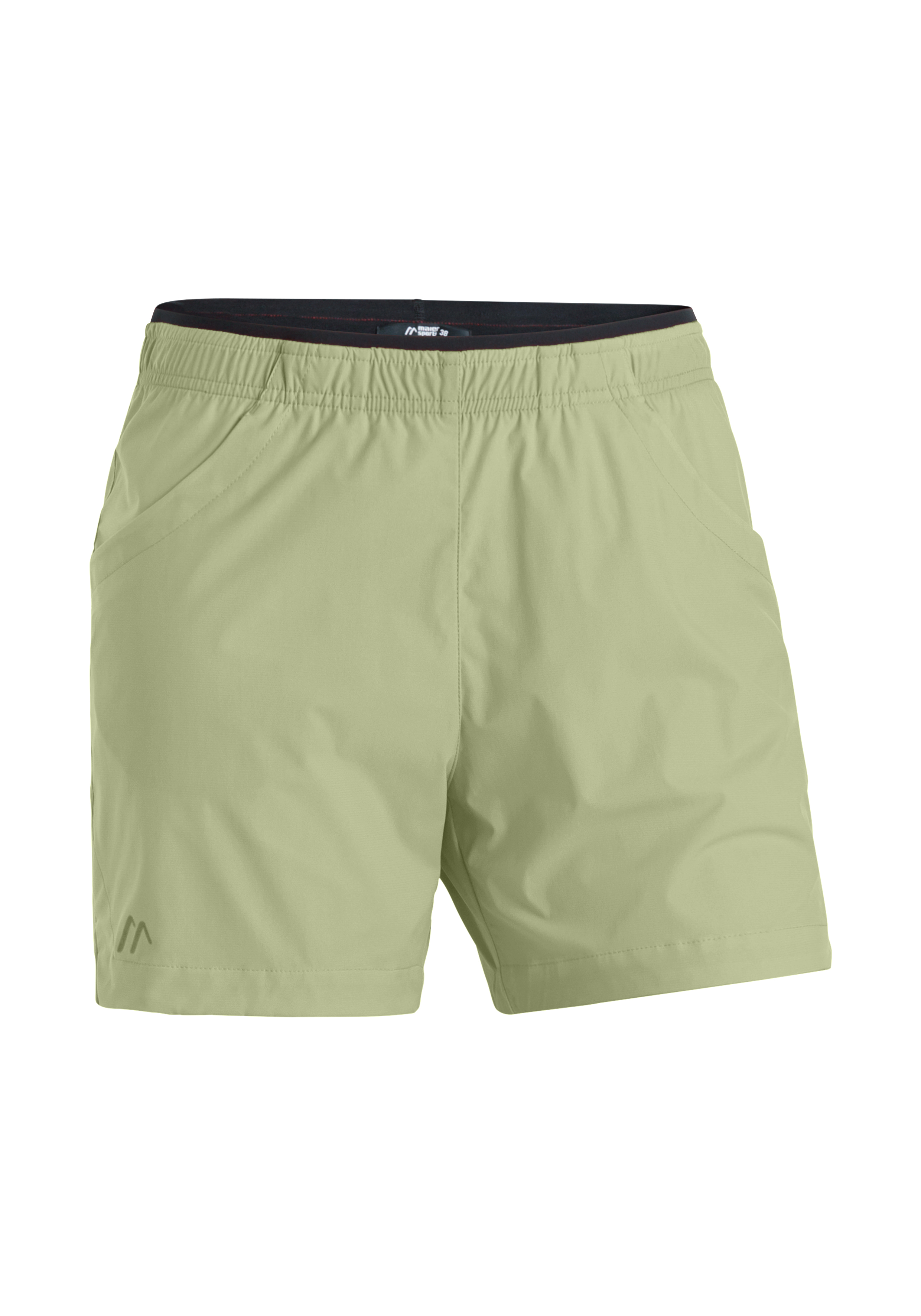 Shorts, Sport shorts, Elastischer Bund, Khaki, Umgeklappte Naht/Saum