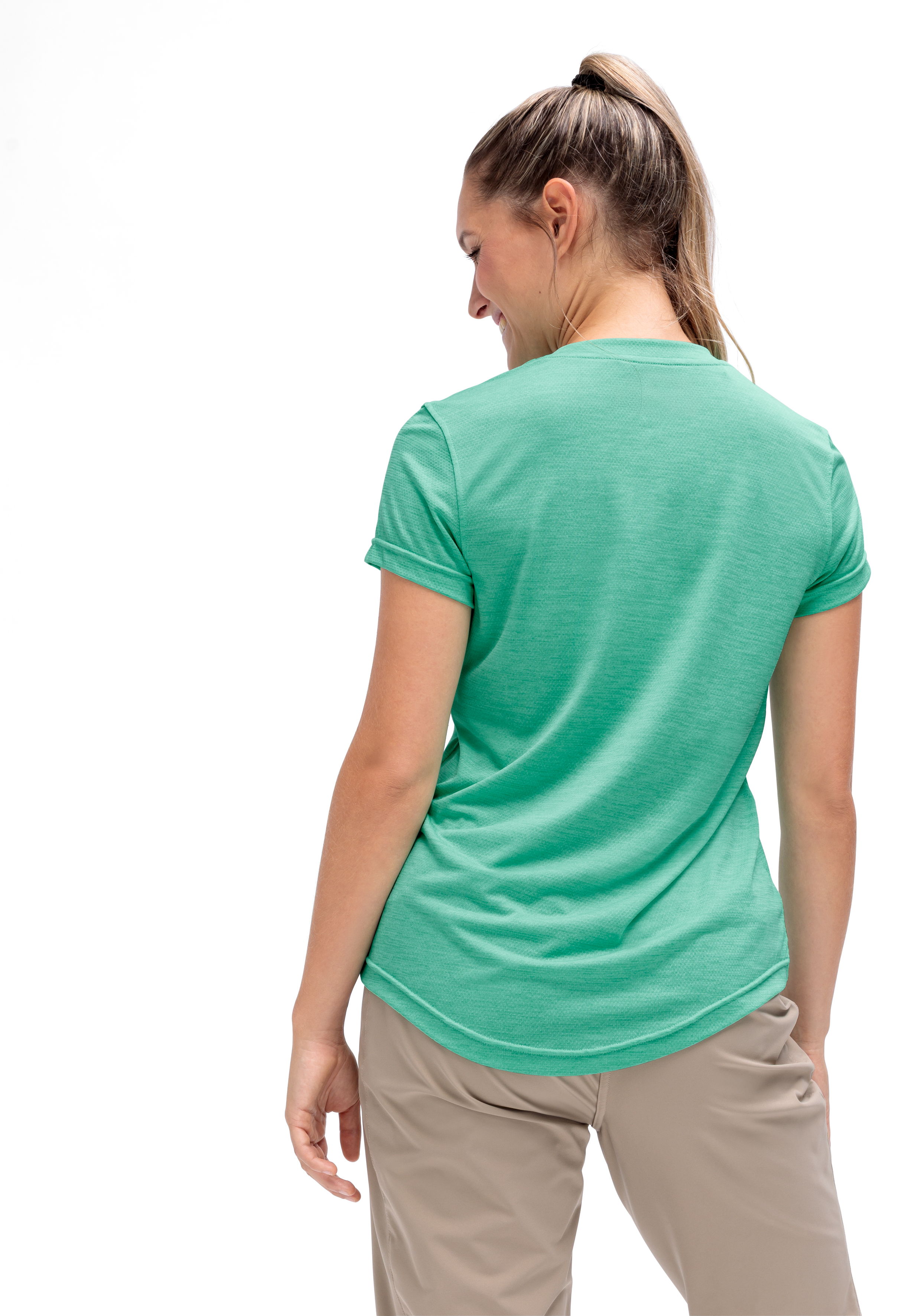 T-Shirt, Kurzarm, Runder Ausschnitt, Mintgrün, Körpernaher Schnitt