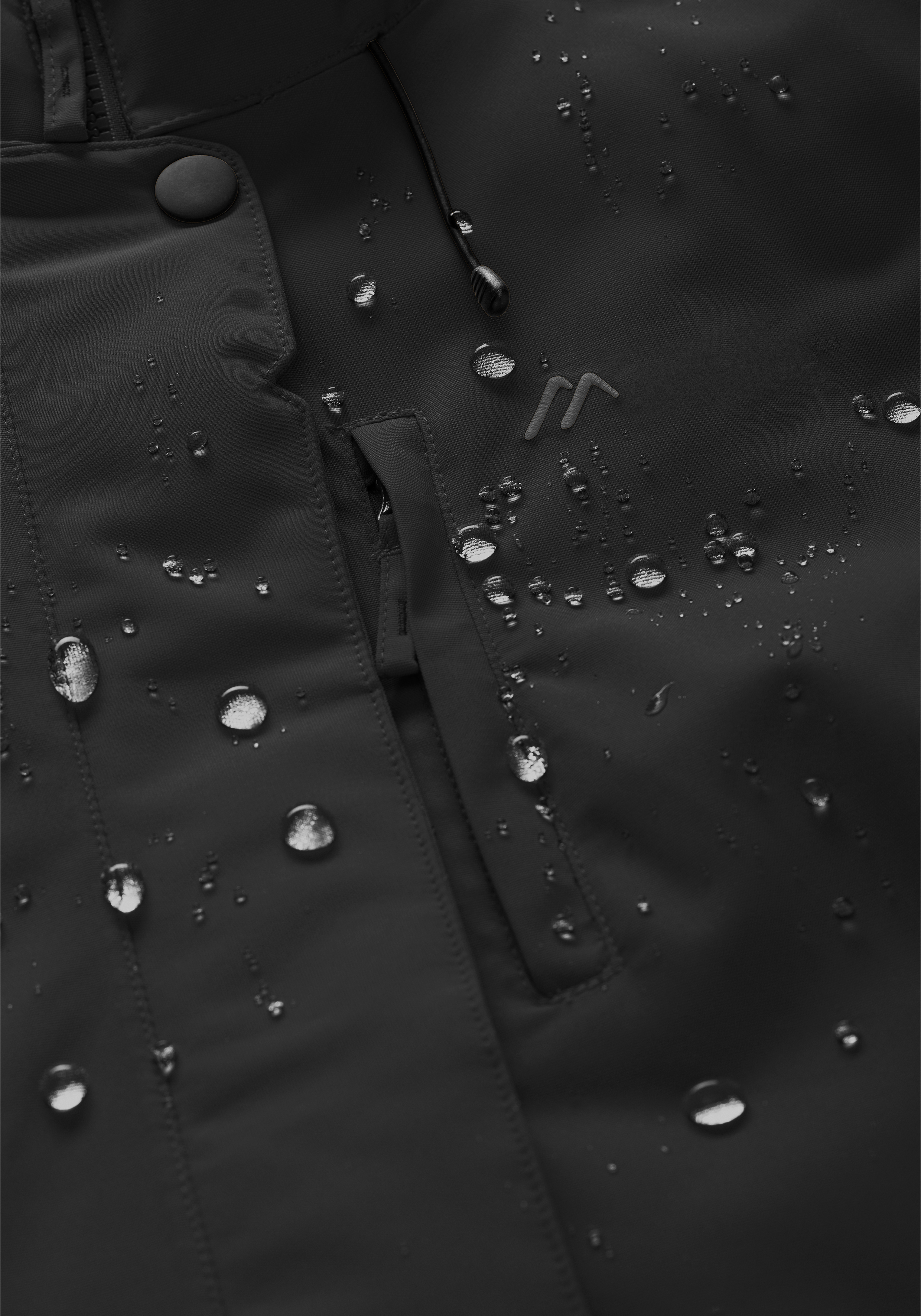 KATRINE Regenjacke, Wasserabweisend, Reißverschluss, Taschen, Schwarz