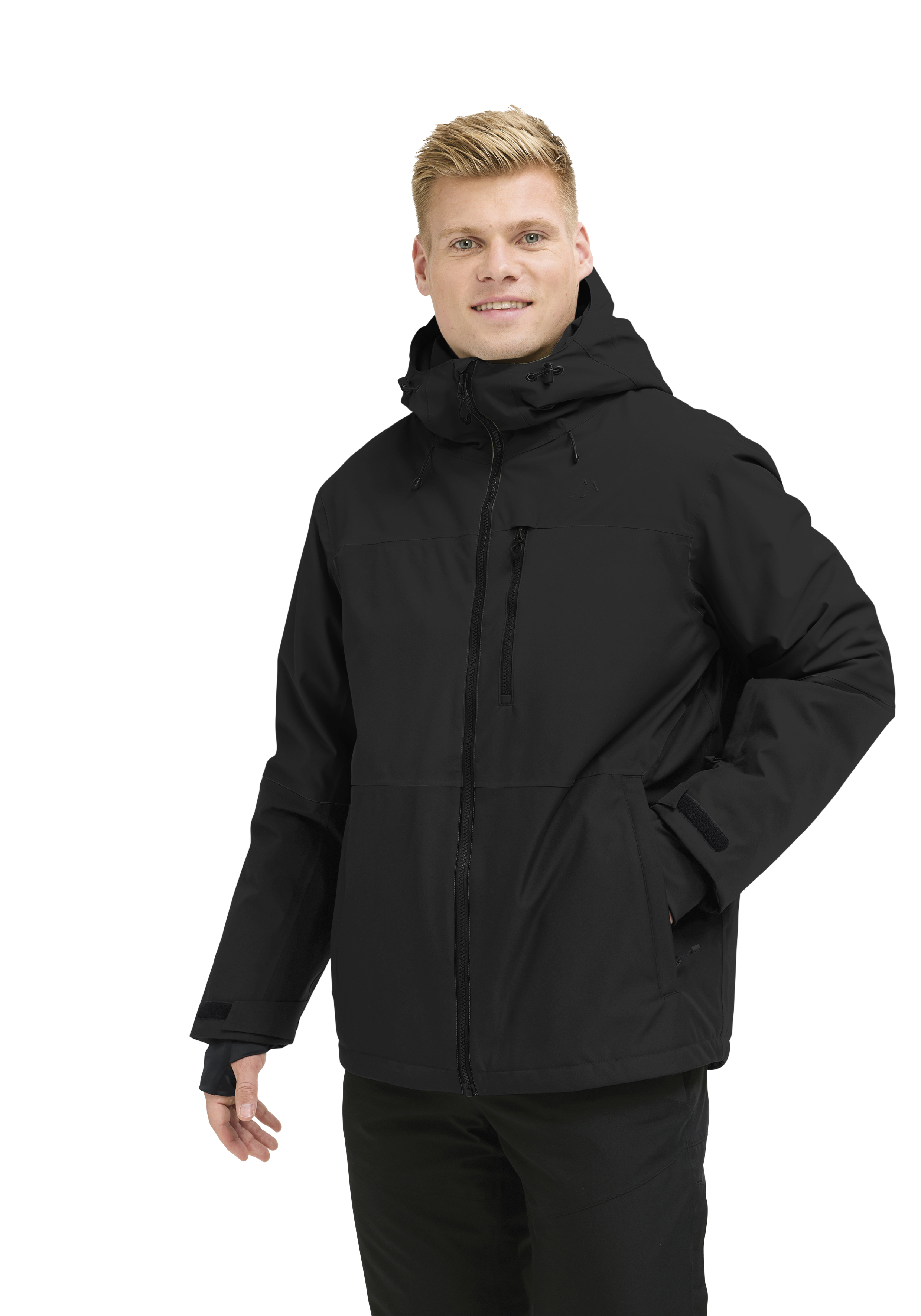 Pleso jacke, softshell, kapuze, schwarz, reißverschluss