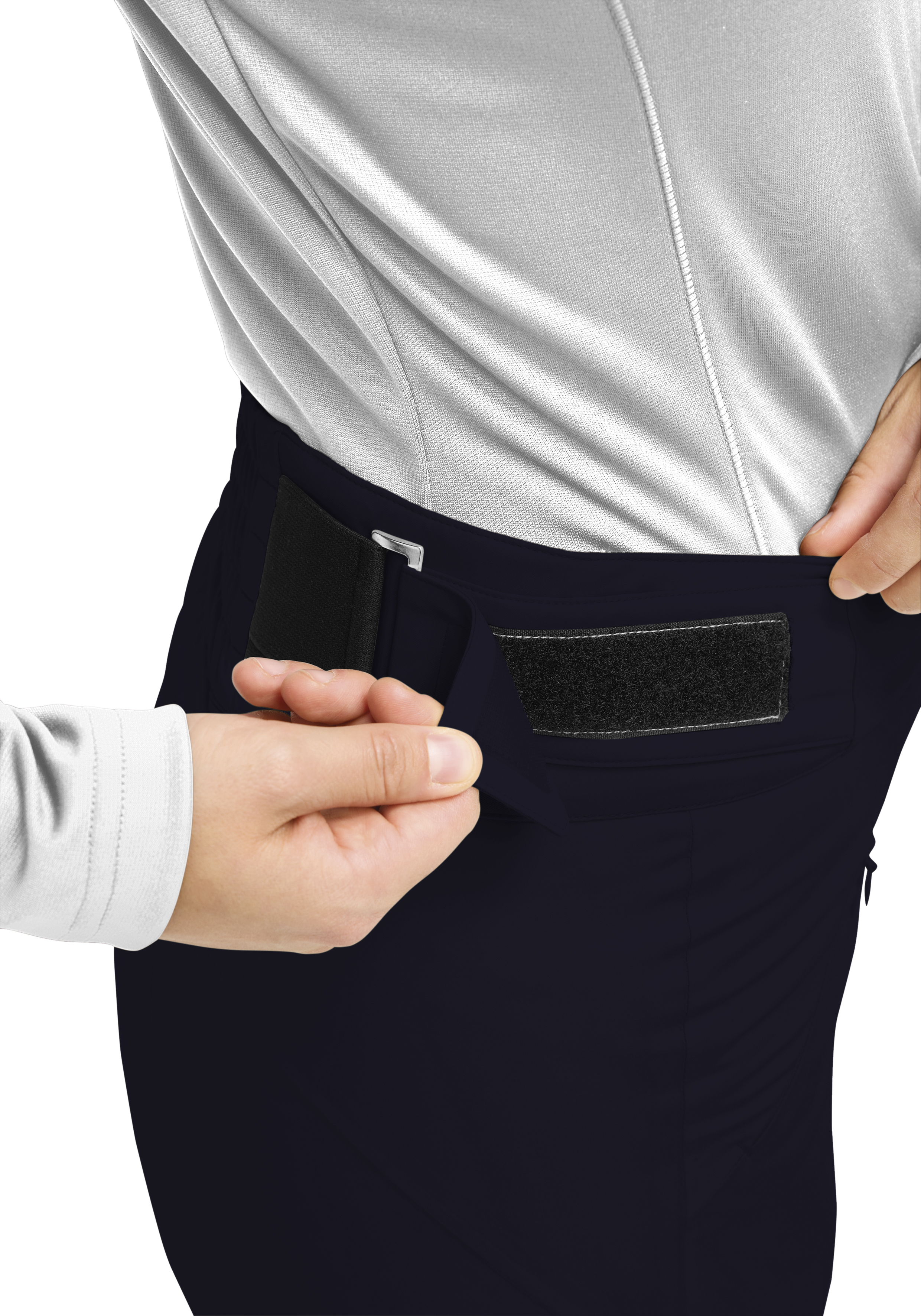 Taillierte Hose, Gürtelclip, Klettverschluss, Hose mit Tasche, Weste/Arbeitsgarderobe