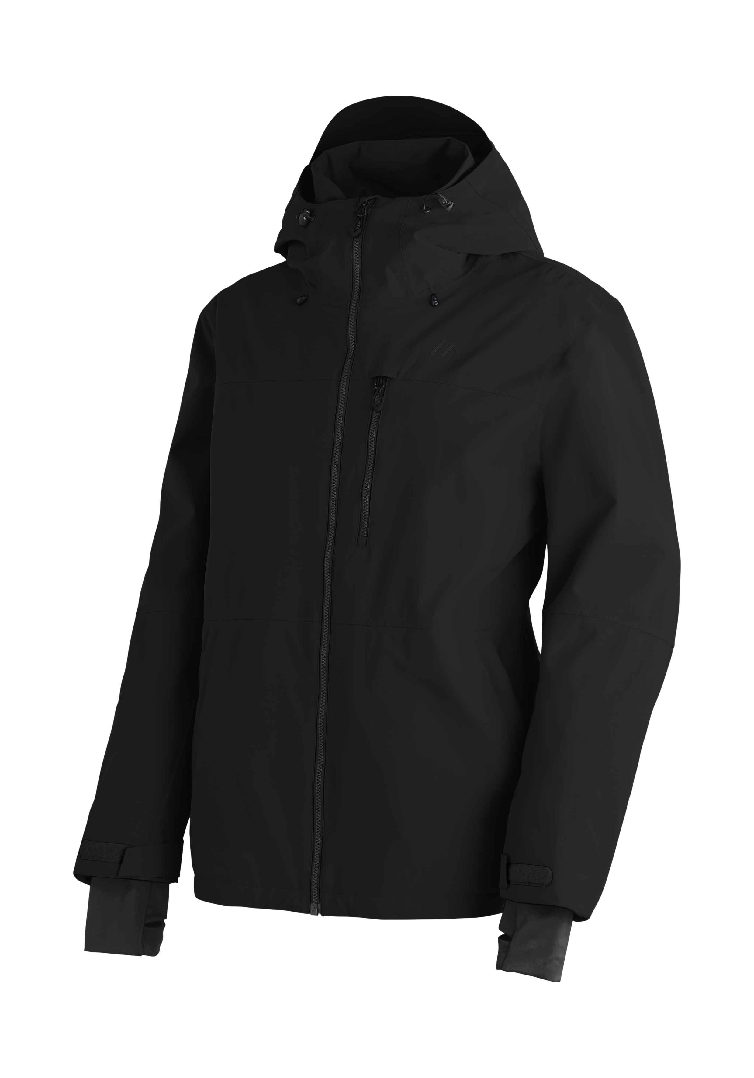 Pleso jacke, softshell, reissverschluss, hoodie, schwarz
