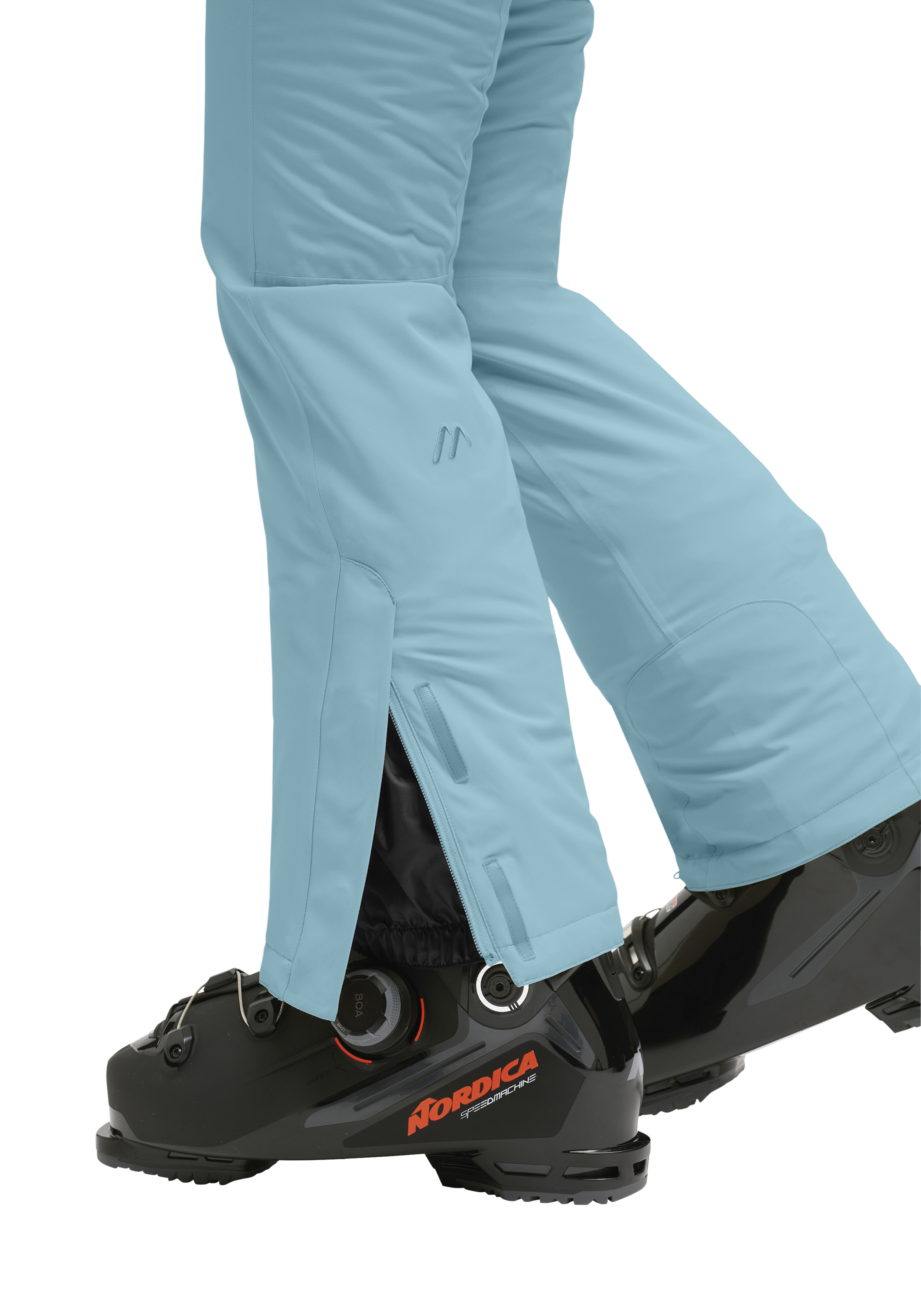 Allissia slim 3.0 ski pants, softshell, hellblau, Reißverschlussbelüftung, Schuhgamasche