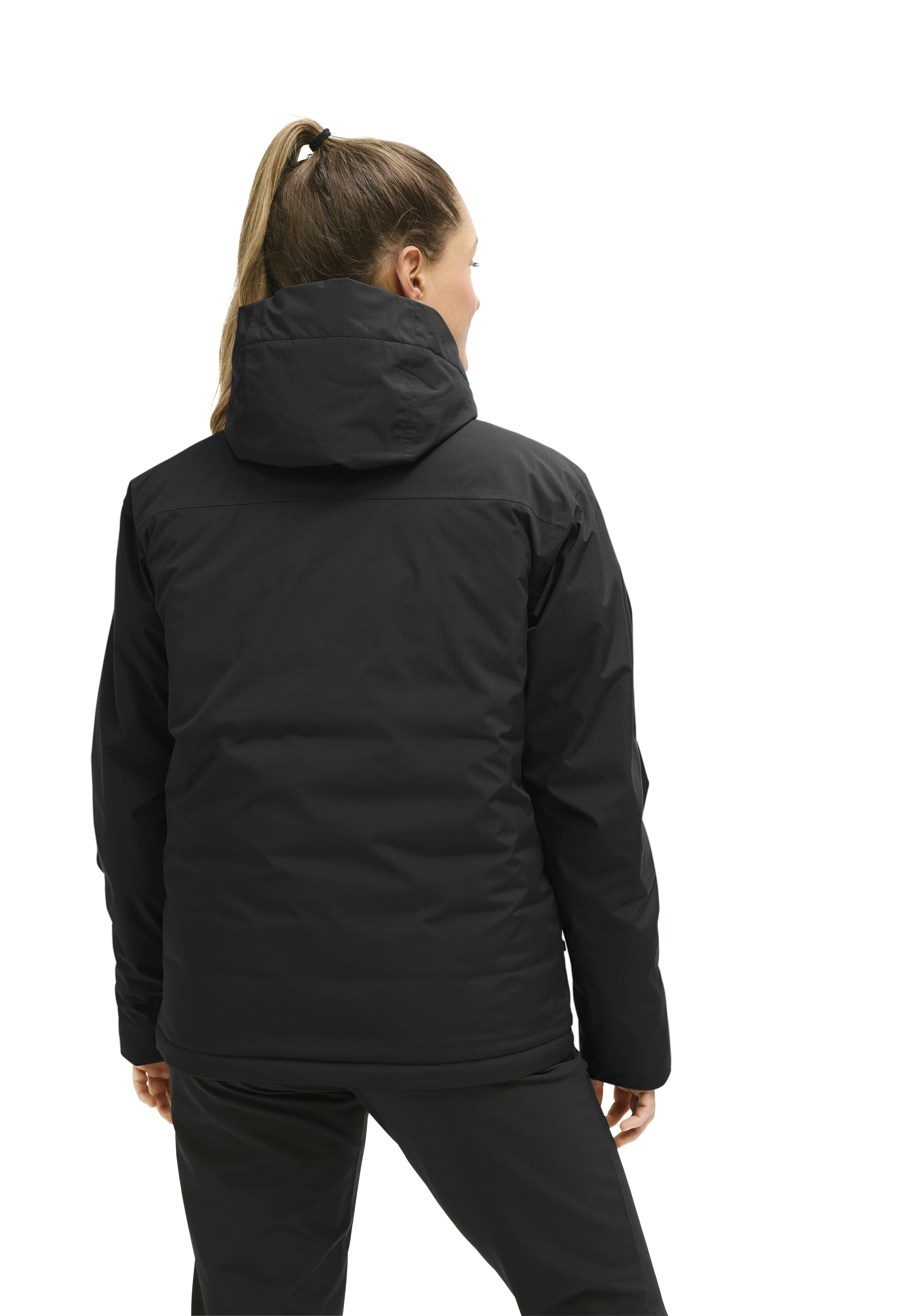 jacke, anorak, hooded, waterproof, schwarz