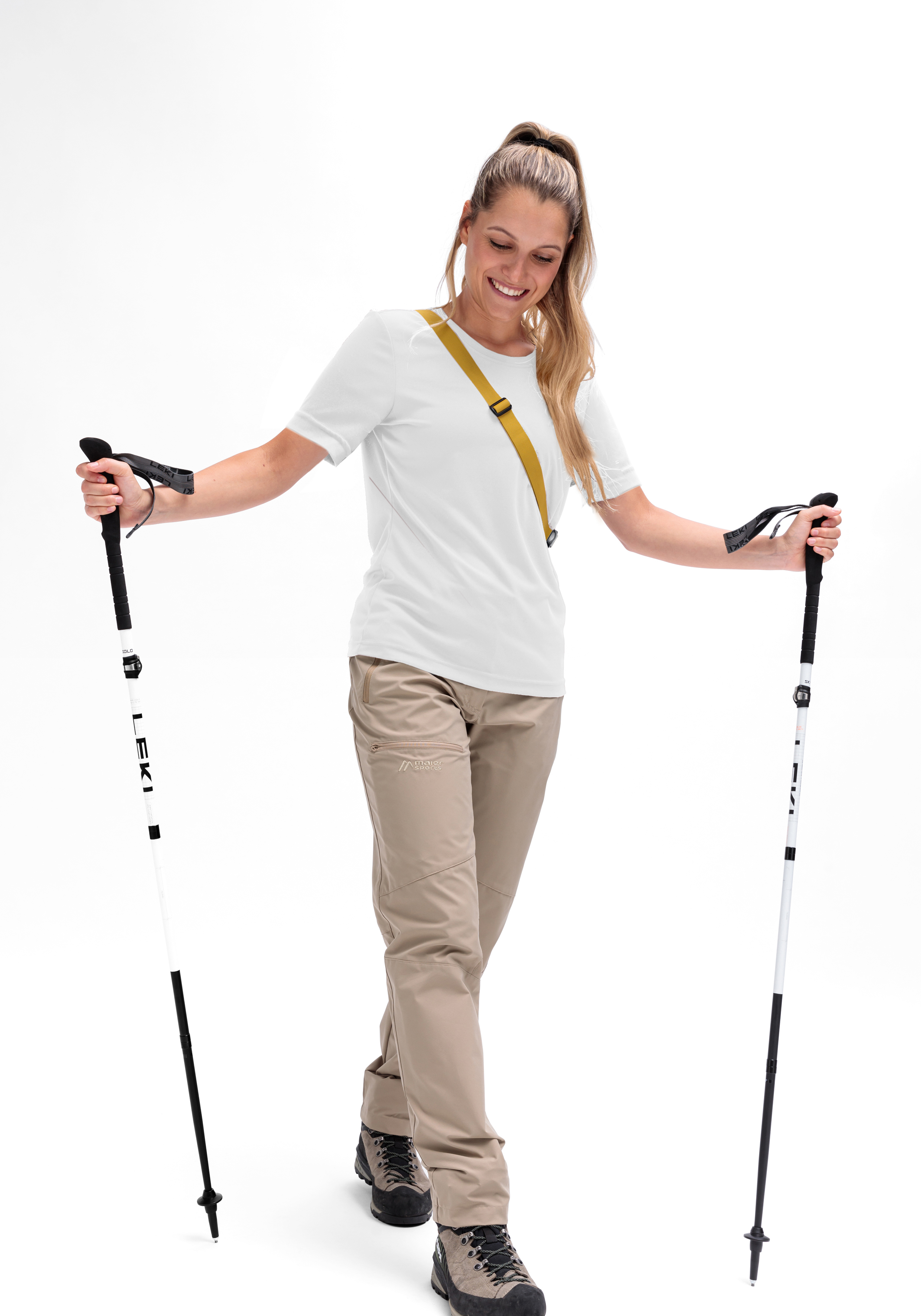 Trekkinghose, Outdoorhose, Beinlagerung, Hiking pants, Beinbekleidung, Hose, Wandern, Schuhe, Stöcke, Trekking