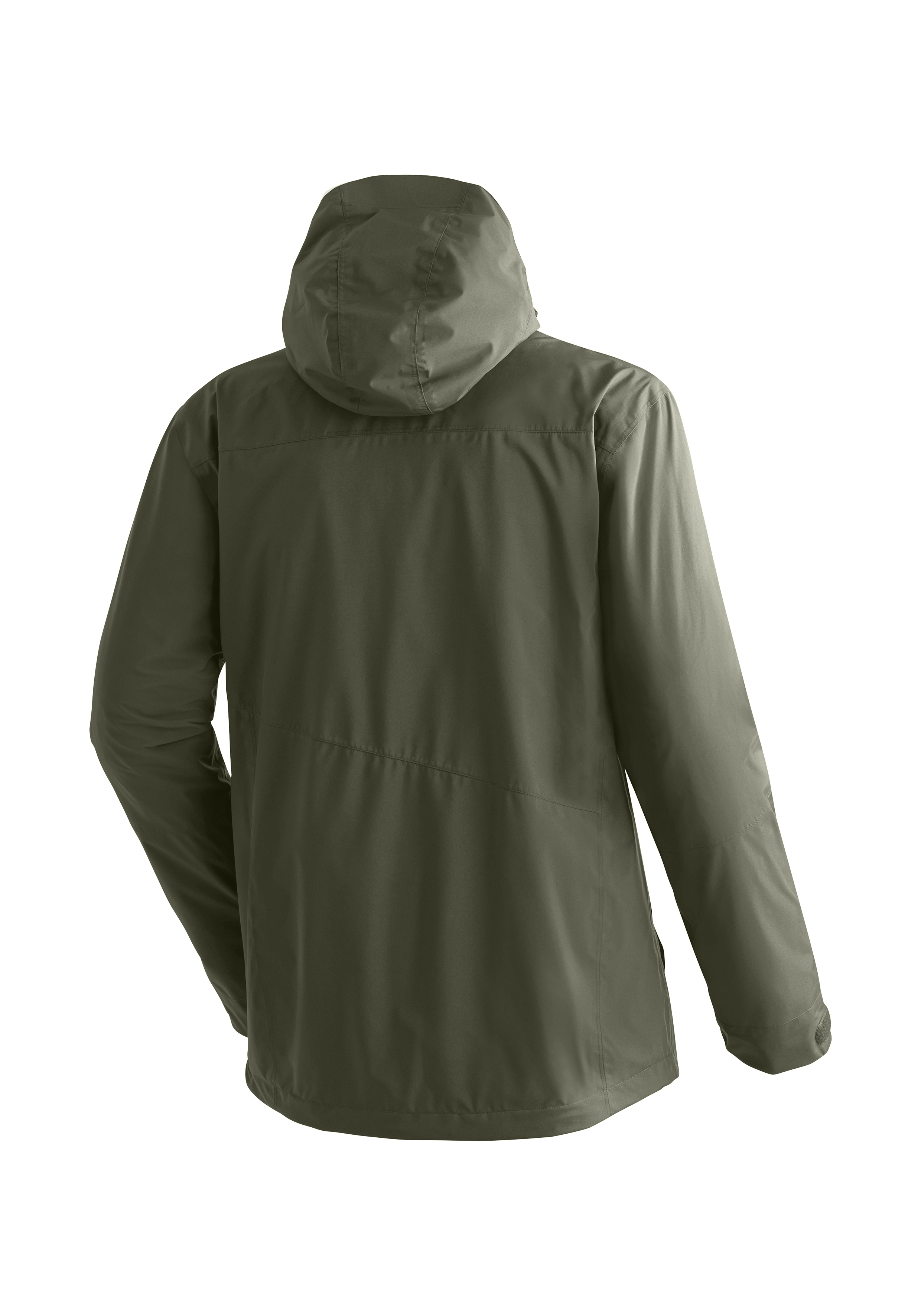Hoodie, Hooded jacket, Olive green, Windbreaker, Back view