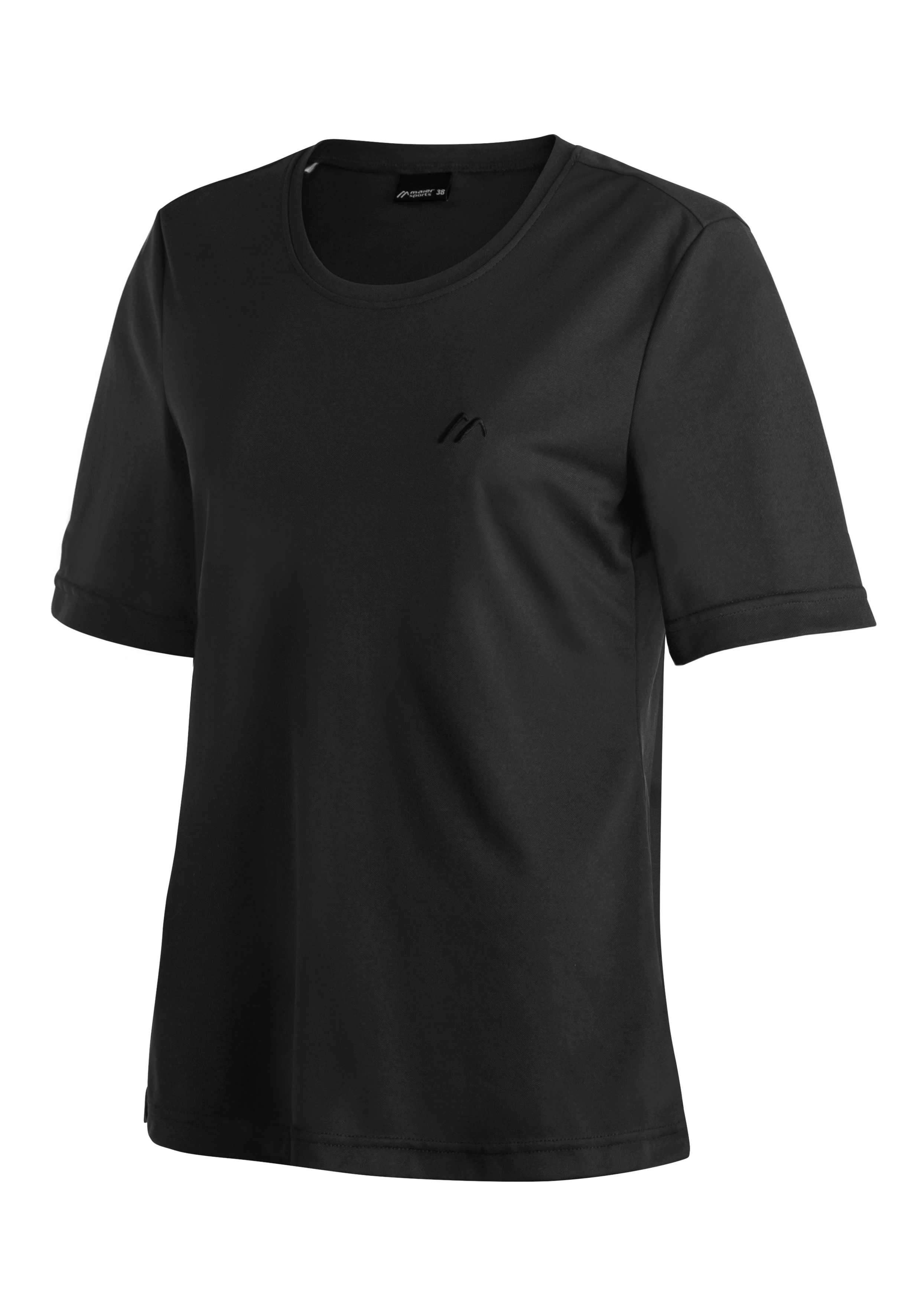 Waltraud H/S T-Shirt, schwarz, kurzärmelig, Rundhals, minimal, T-Shirt, Kurzarm, Schwarz, Rundhalsausschnitt, Logo-Detail