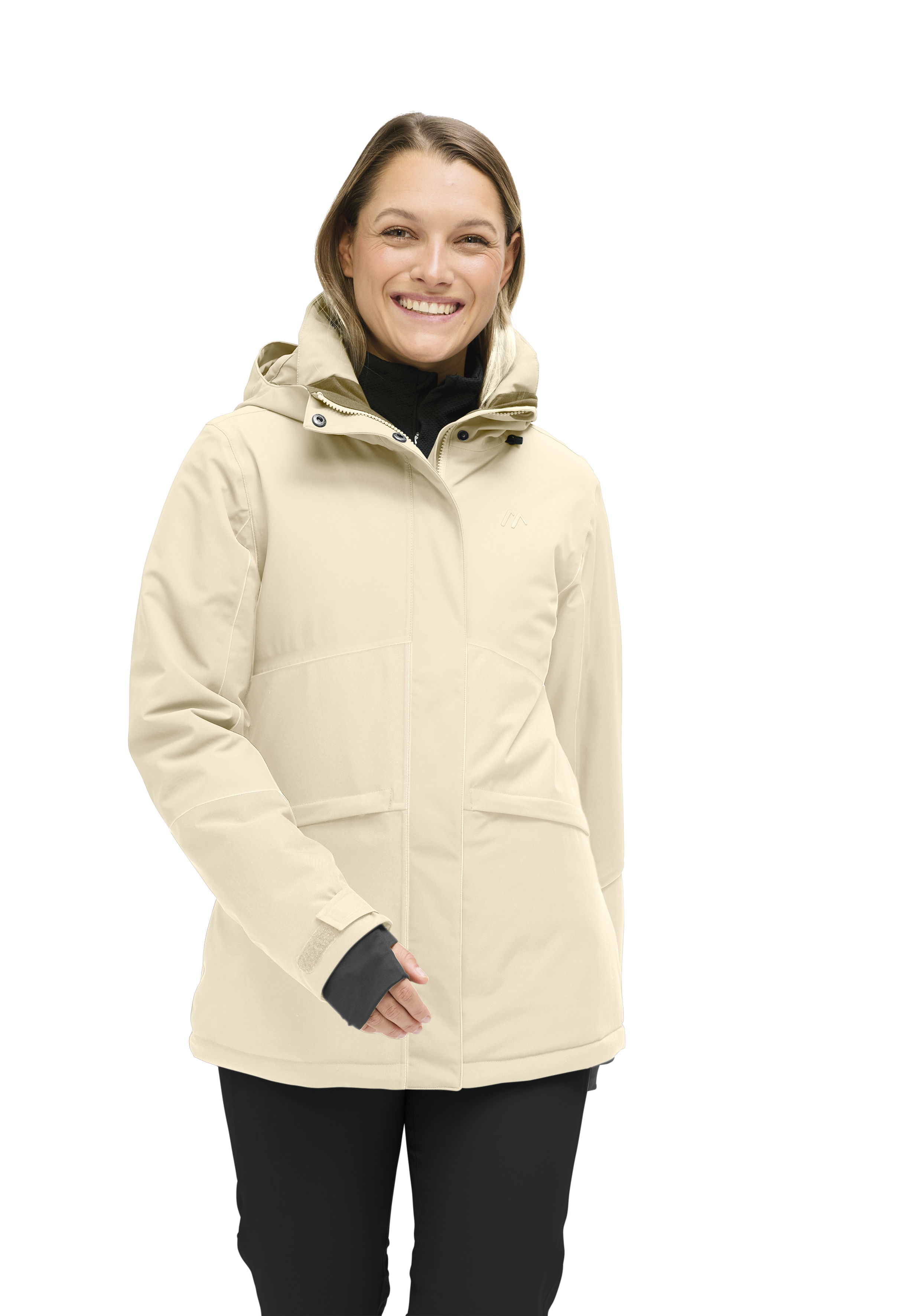 Poiana Jacke, Beige, Kapuze, Reißverschluss, Wärmeleistung