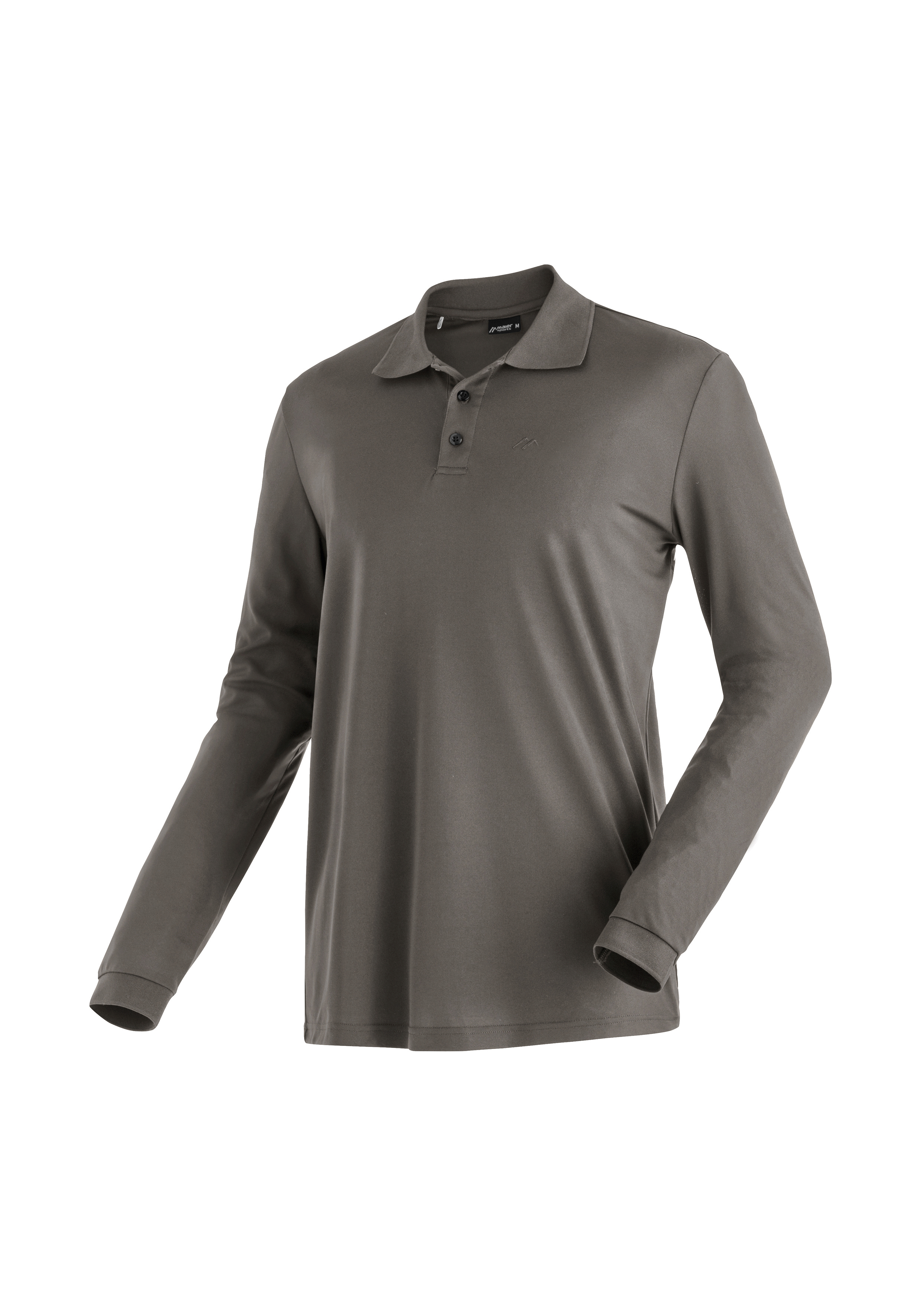 Ulrich L/S Polohemd, Langarm, Kragen, Grau, Baumwolle