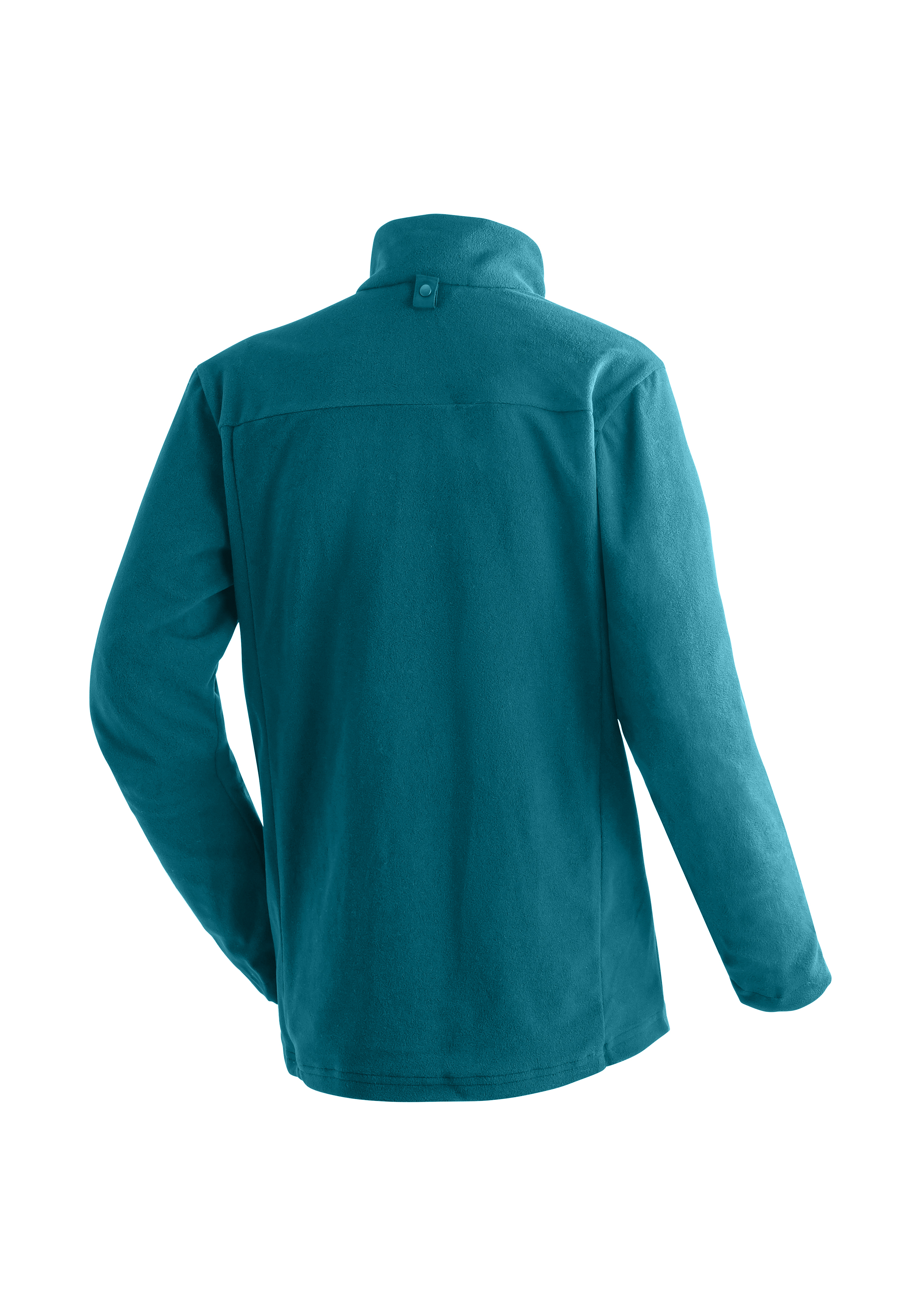 Fleecejacke, Teal, Rückansicht, Stehkragen, Langarm