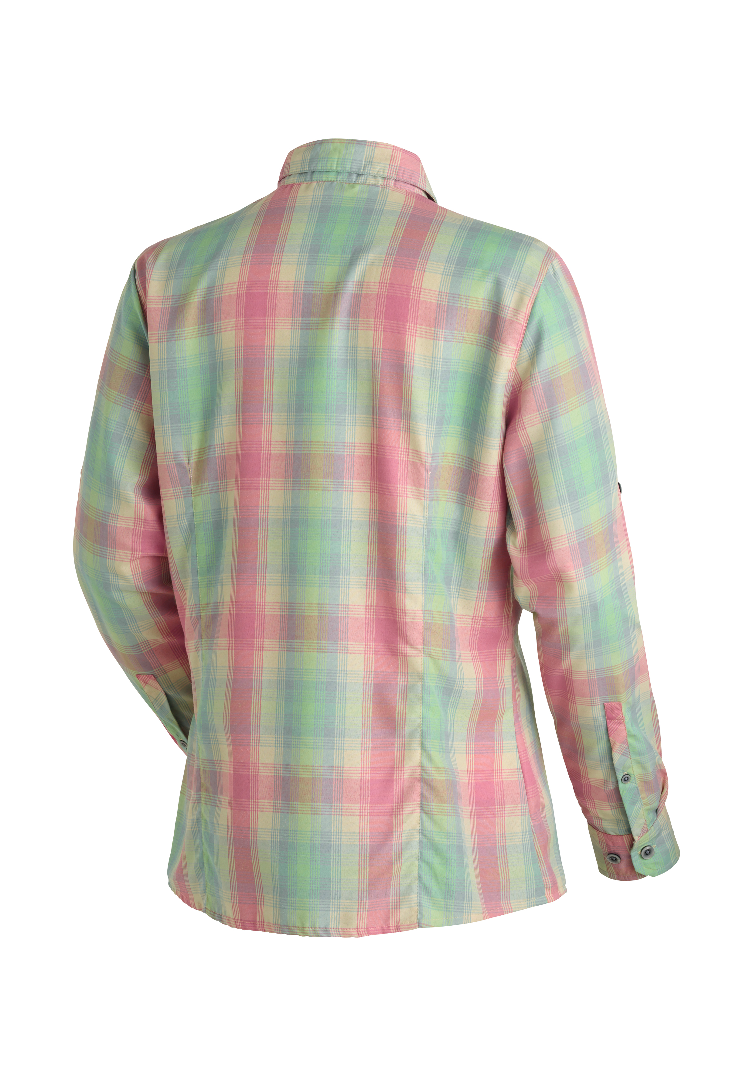 plaid, mehrfarbig, Langarm, Knopfleiste am Ärmel, Hemd Rückseite